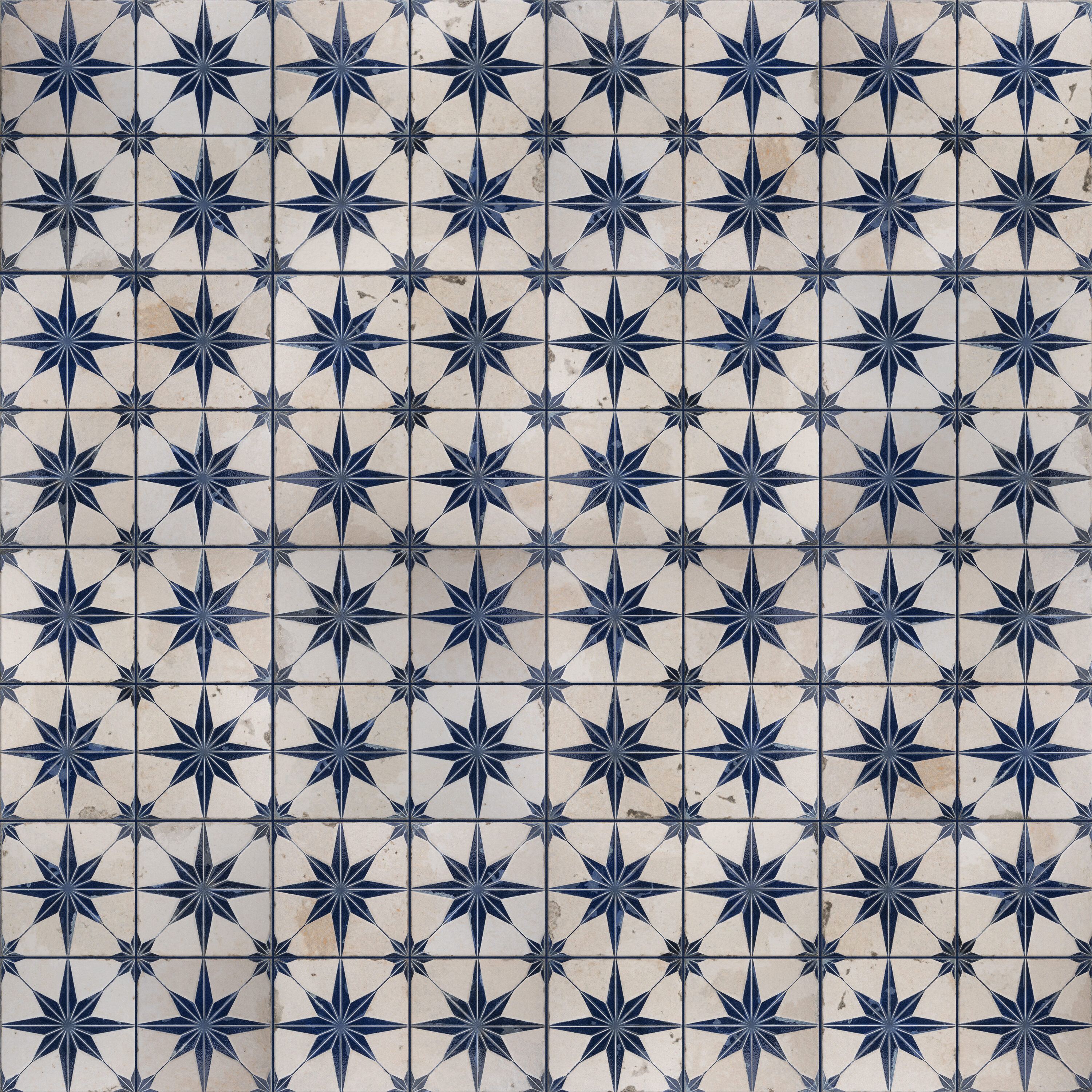 Affinity Tile FPESTRLB Kings Star Luxe Blue 18-in x 18-in Multi-finish Ceramic Patterned Large format Floor and Wall Tile ( 10.95-sq ft Carton )