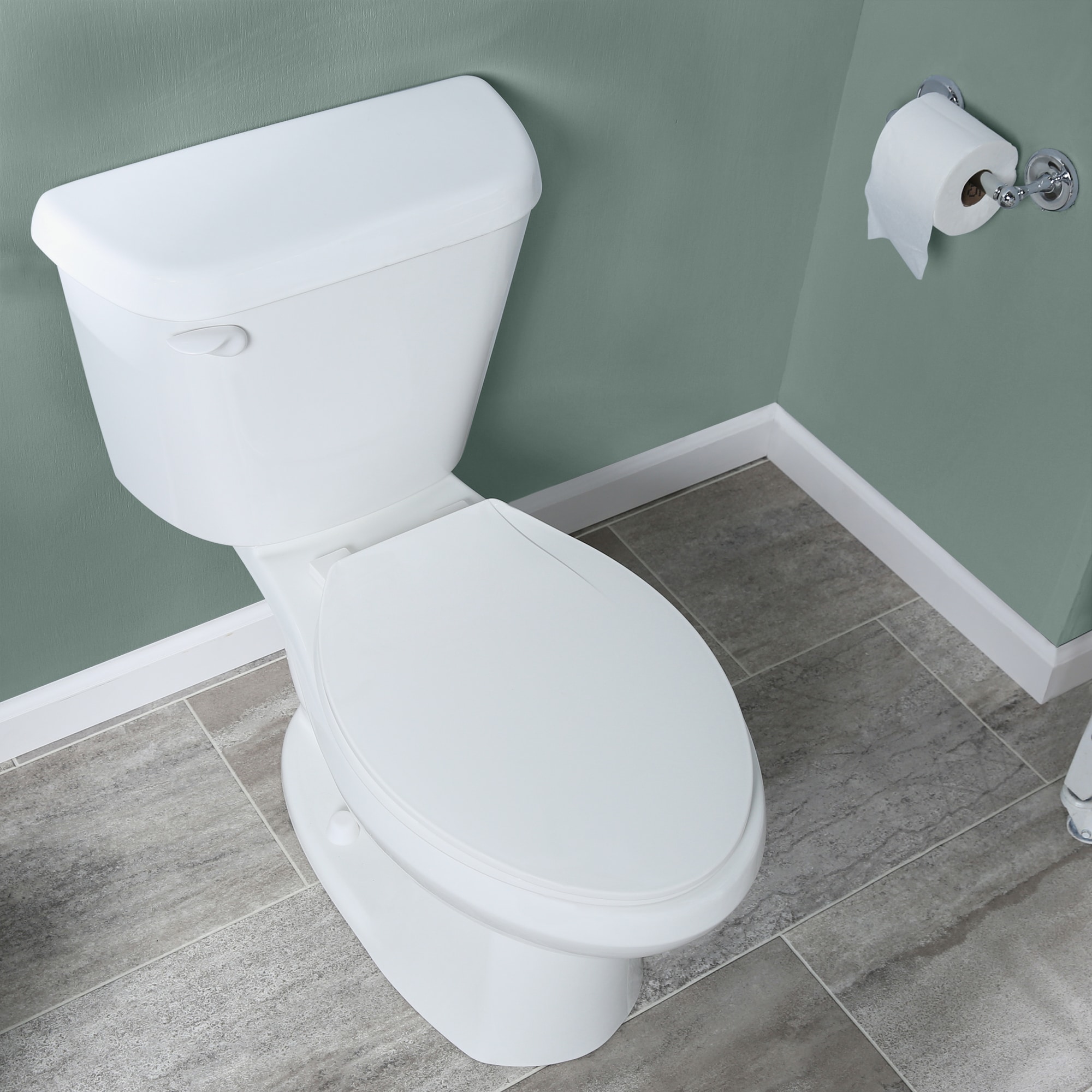 American Standard Colony White Elongated Standard Height 2-piece WaterSense  Toilet 12-in Rough-In 1.28-GPF