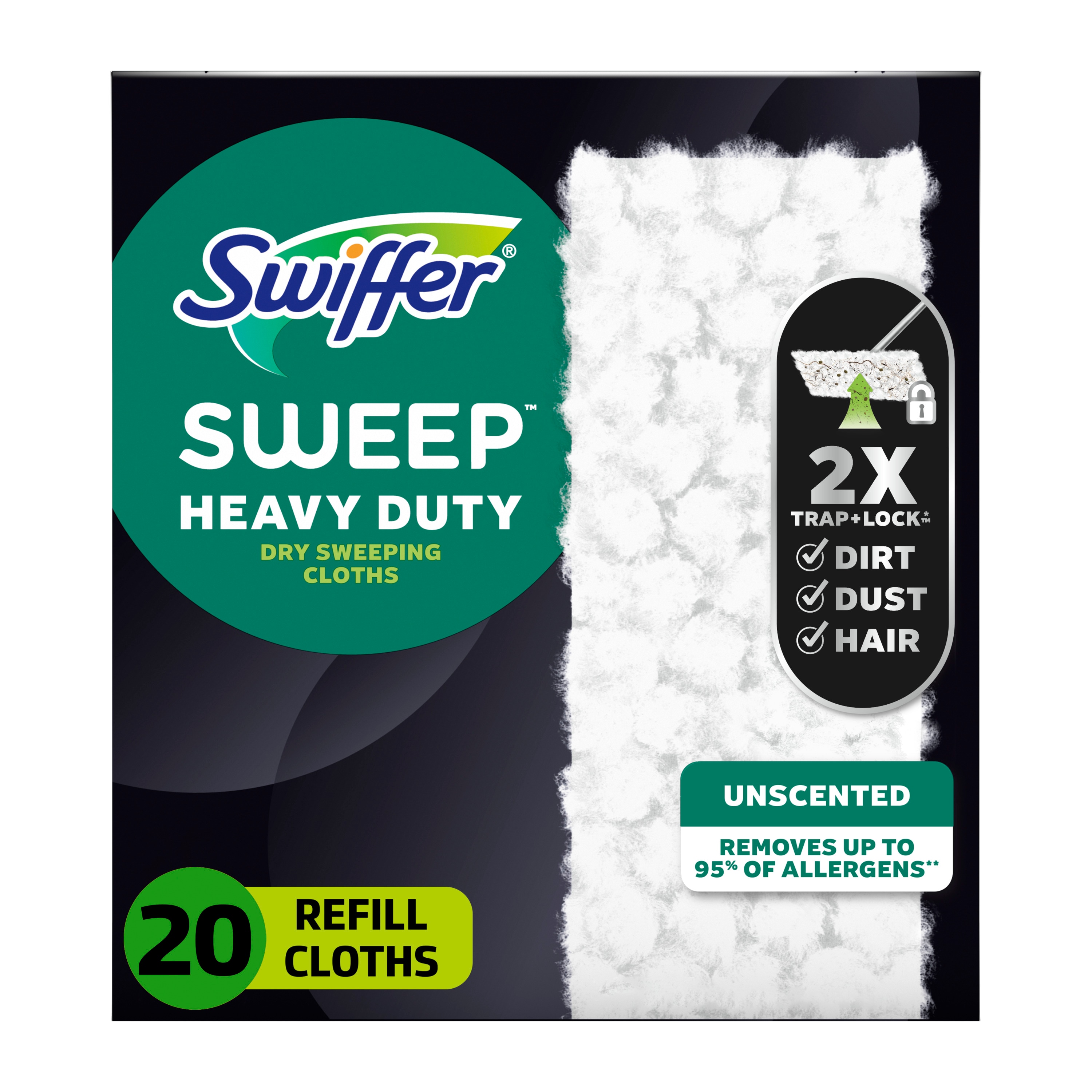 Swiffer 3700077197 Sweeper Heavy Duty Dry Microfiber Refill 20 -Pack