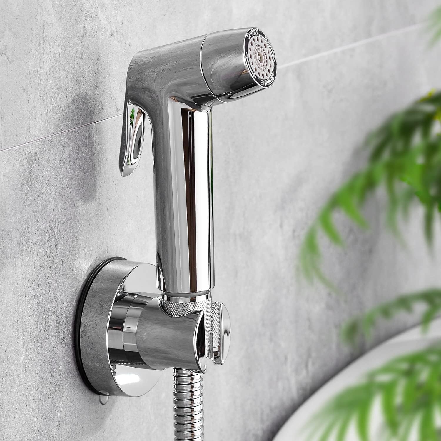 Anqtovp  Handheld Bidet Sprayer Kit for Toilet 4 Mode Adjustable Water Spray with 59 Inch Anti Burst Stainless Steel Hose and Brass T Valve 1 Set