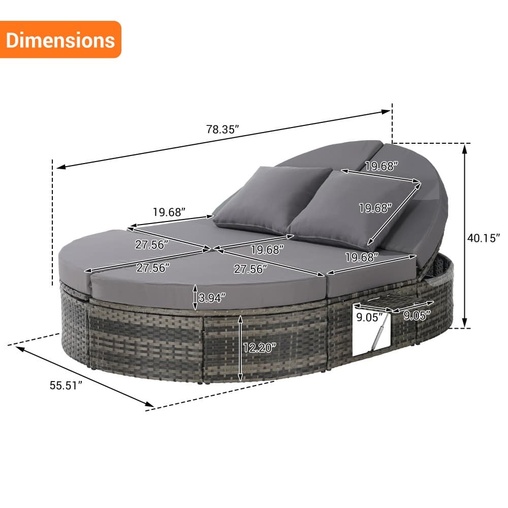 Coolbibila JONI-PATIO-DK GRAY Patio-Sofas-Daybeds - View #3