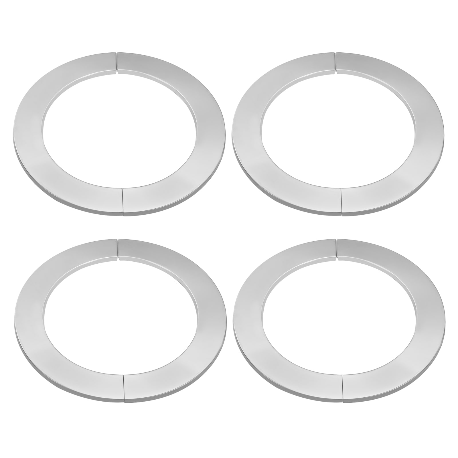 Harfington - 4pcs Wall Split Flange 4.49 Inch (114mm) Stainless Steel Round Self-Adhesive Split F...