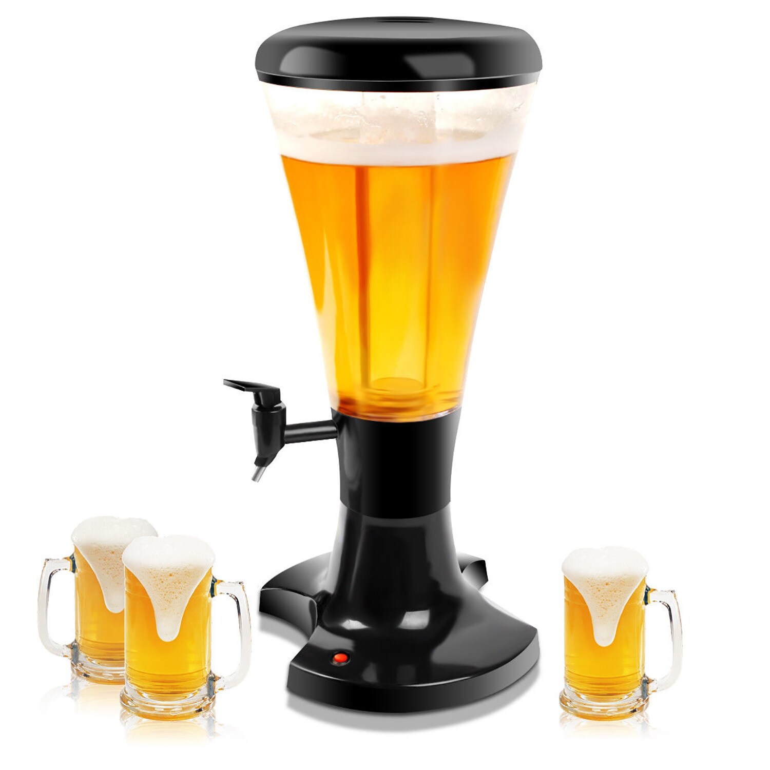 GZMR Black Poly Beverage Dispenser with Stand - 3L Capacity, Hot Beverage Compatible, Dishwasher Safe - Perfect for Parties | HYCC-25944-2-LC