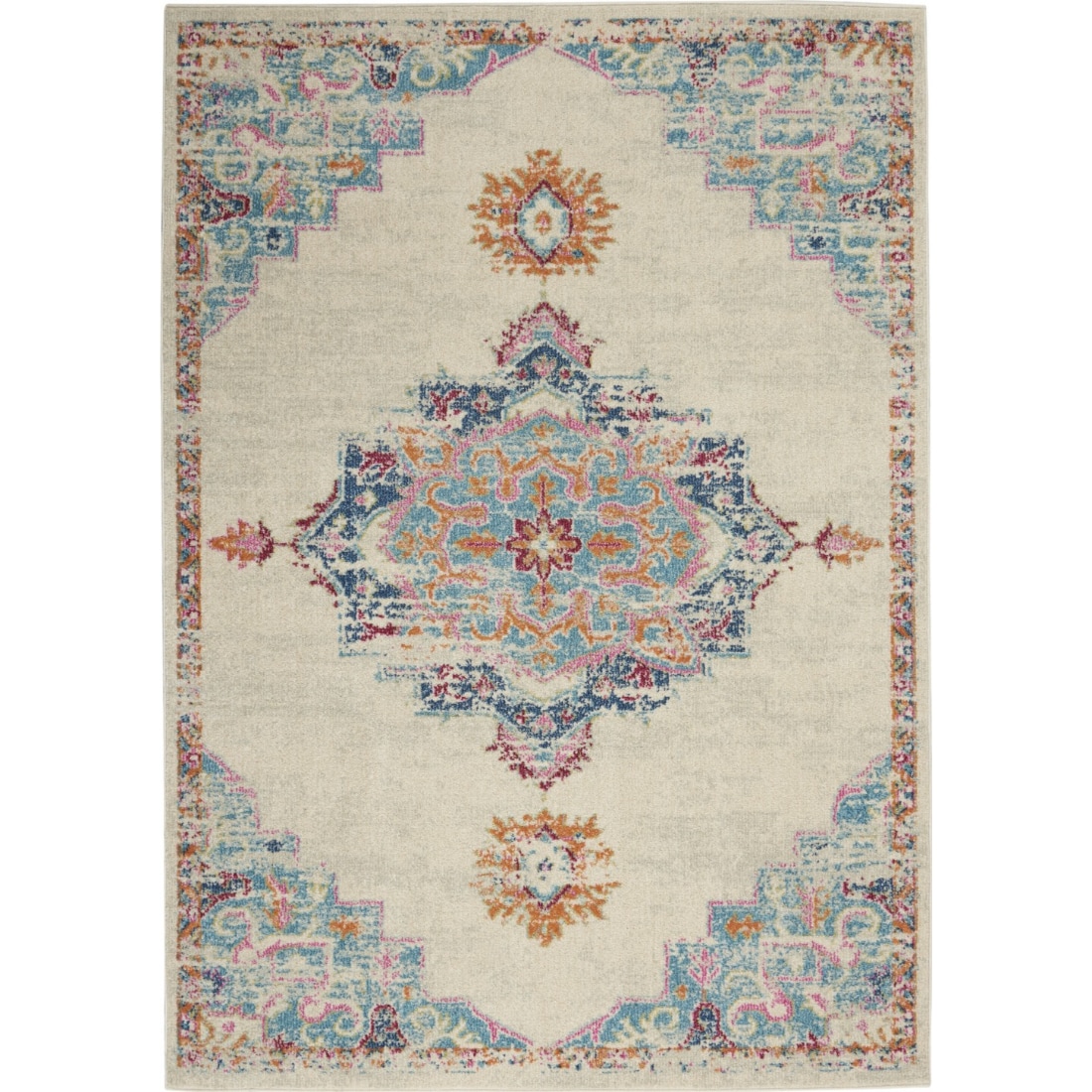 HomeRoots 4000385571 4 x 6 (ft) Loomed Polypropylene Grey Multi Rectangular Indoor Area rug
