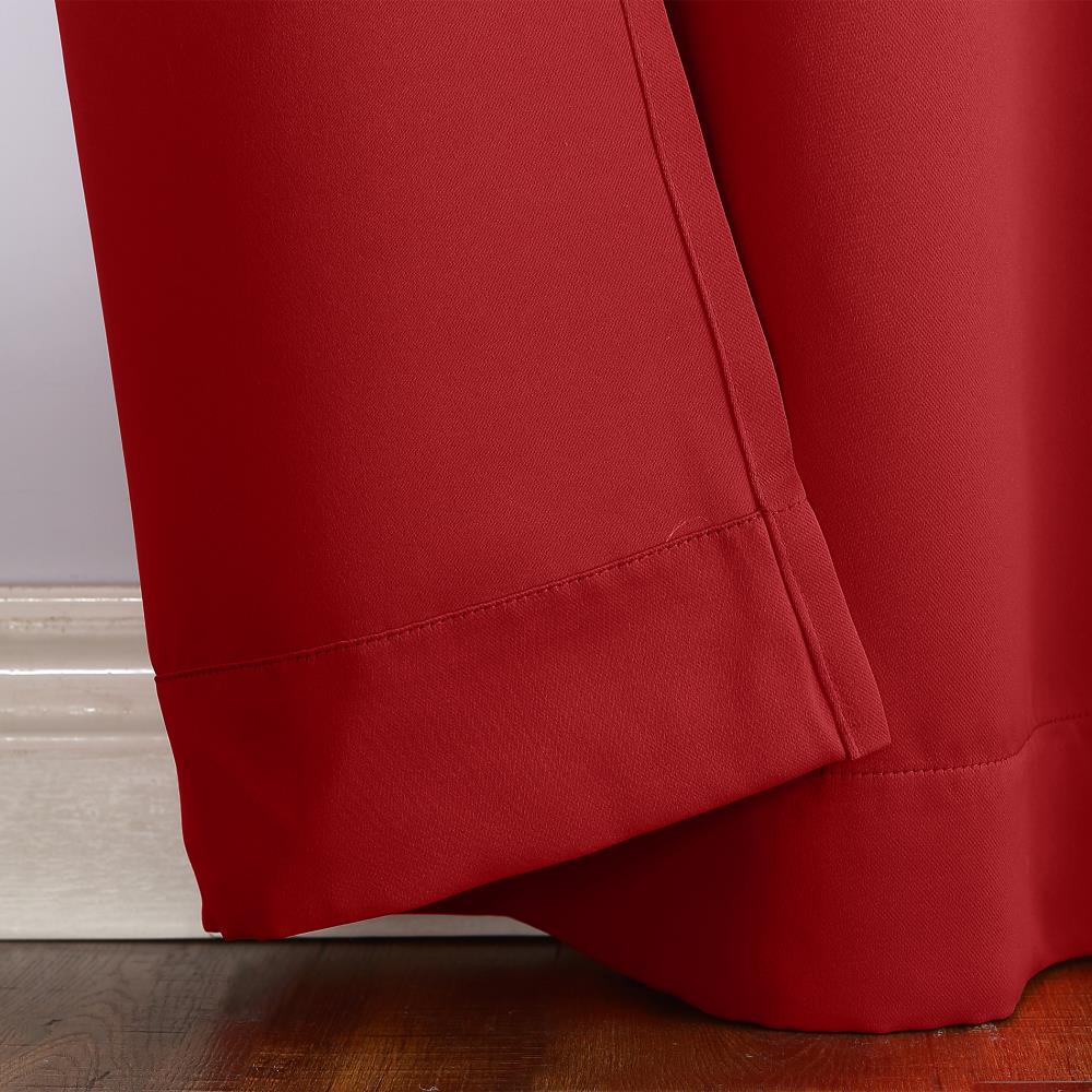 Red 63-Inch Blackout Grommet Curtain Panel