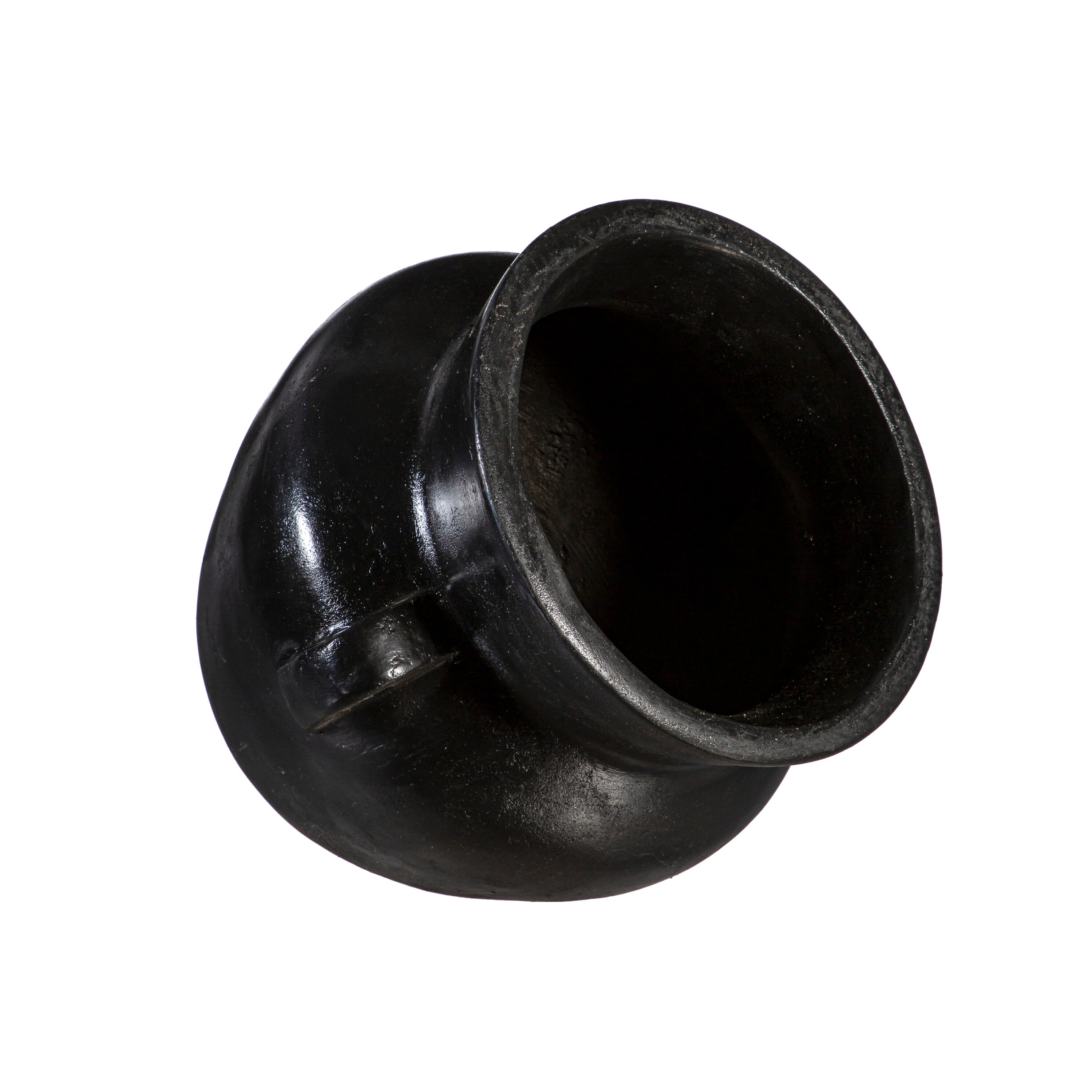 Style Selections ZLW84G2453J Urn 16.0-in W Small Black Clay Indoor/Outdoor Planter with Drainage Holes