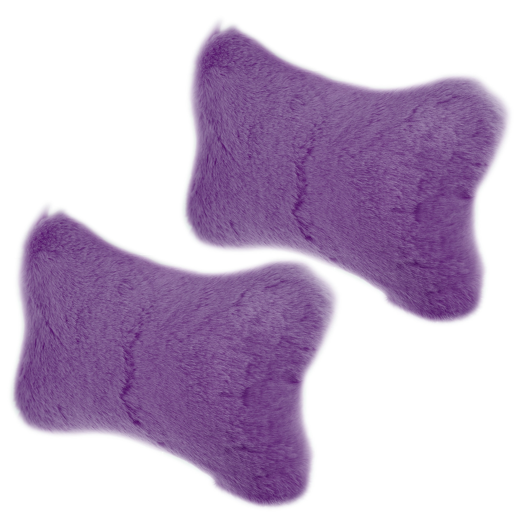 Unique Bargains - 1pair Furry Seat Neck Pillows Soft Fluffy Warm Car Headrest Pillows Head Suppor...