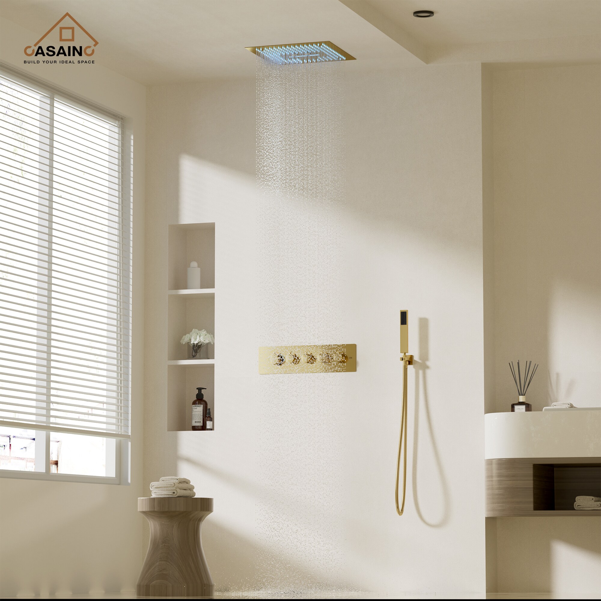 CASAINC CS6837-16BG Showerhead-Bar-Panels - View #3