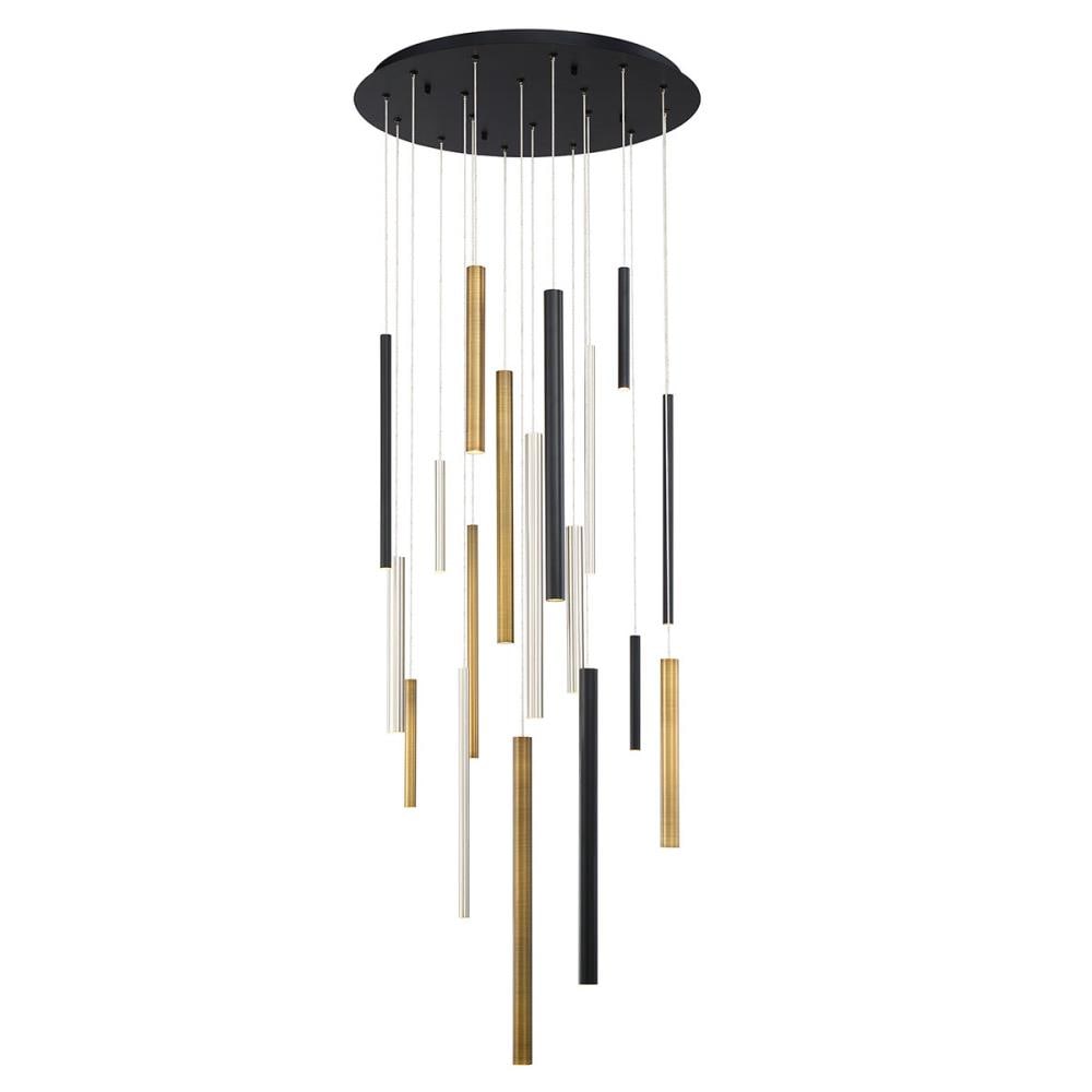 Eurofase 31445-045 Santana 18 -Light Antique Black Modern/contemporary Integrated LED For Use in Dining Rooms, Foyers, Kitchens, Living Rooms Chandelier