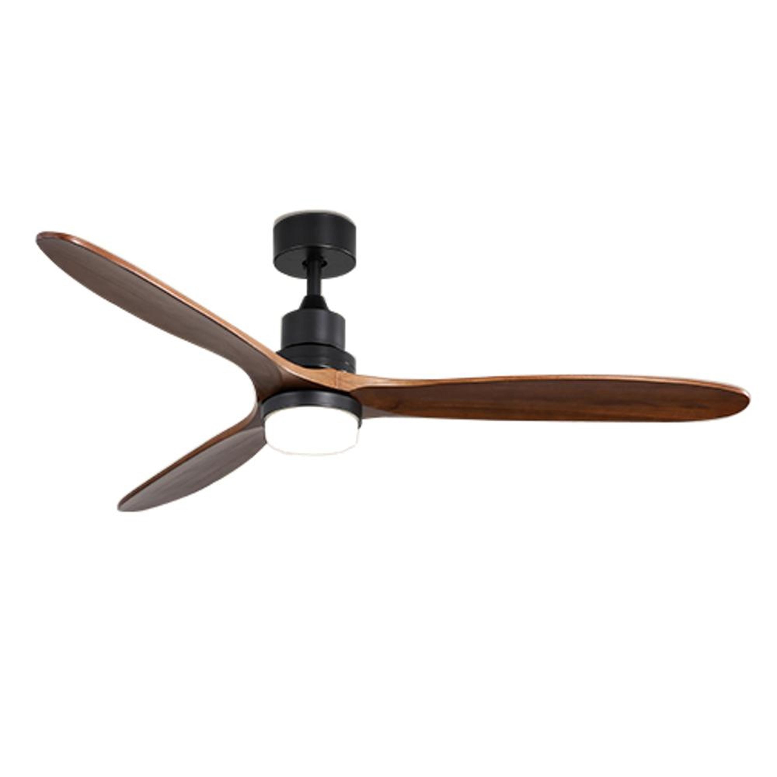 Bayfeve BFKS-600A3 60-in Color-Changing Integrated LED Outdoor Black with Wood Blades Ceiling Fan With Light - Remote Included ( 3 -Blade )