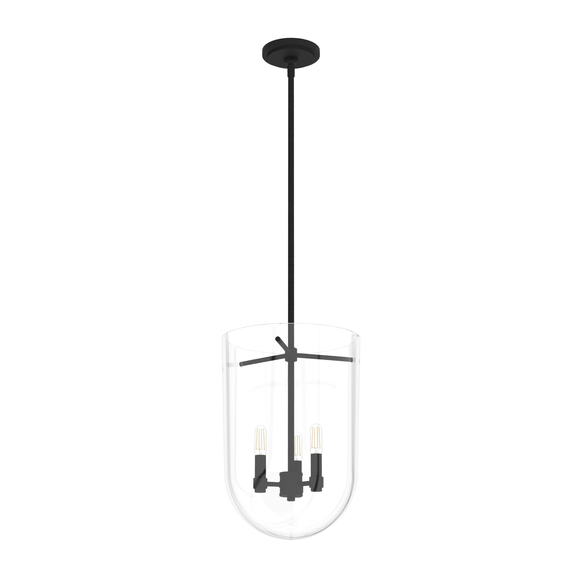 Hunter 19318 Sacha 3 -Light Natural Iron Modern/contemporary Clear glass Urn Medium Hanging Pendant light