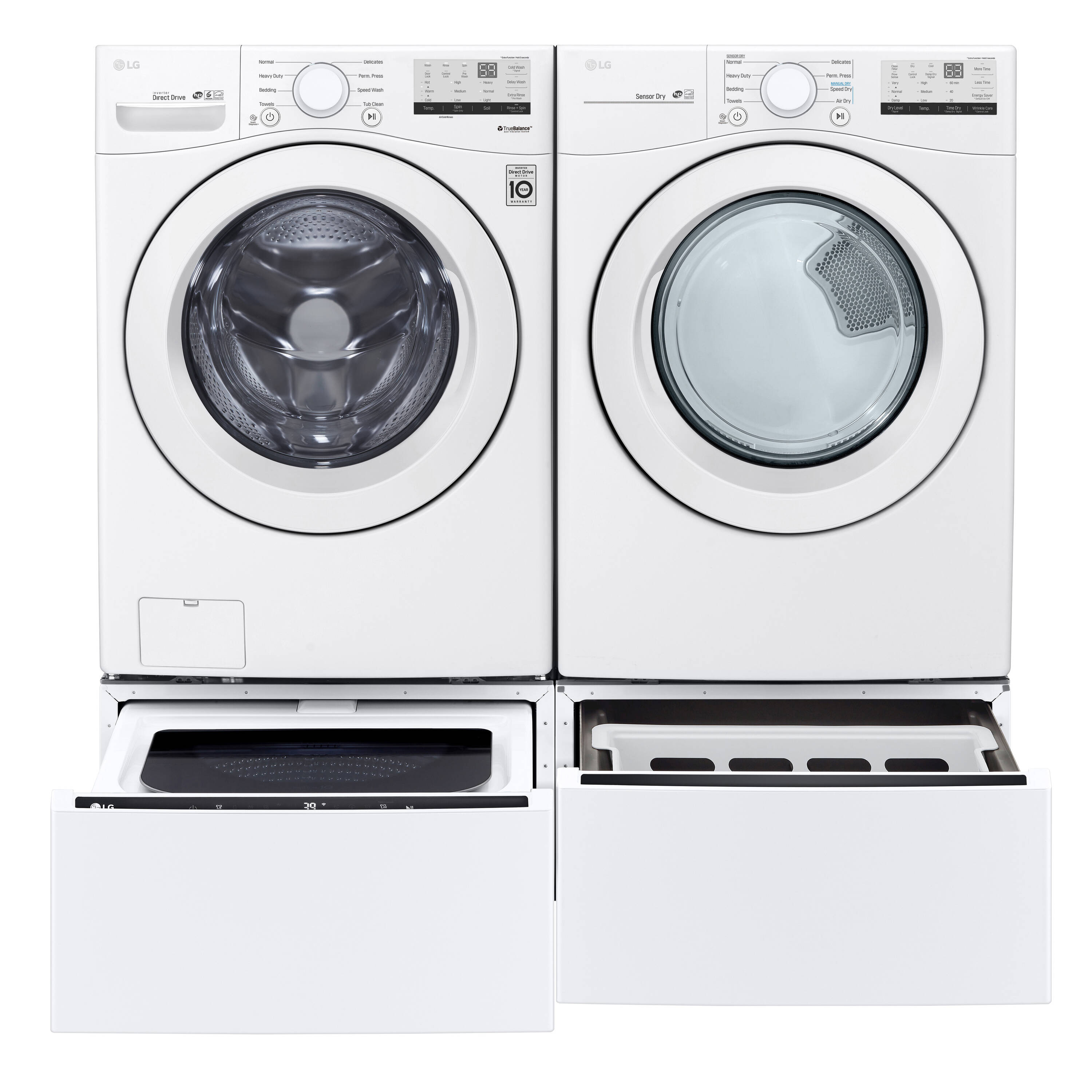 LG 4.5 Cu. Ft. Stackable SMART Front Load Washer in White with
