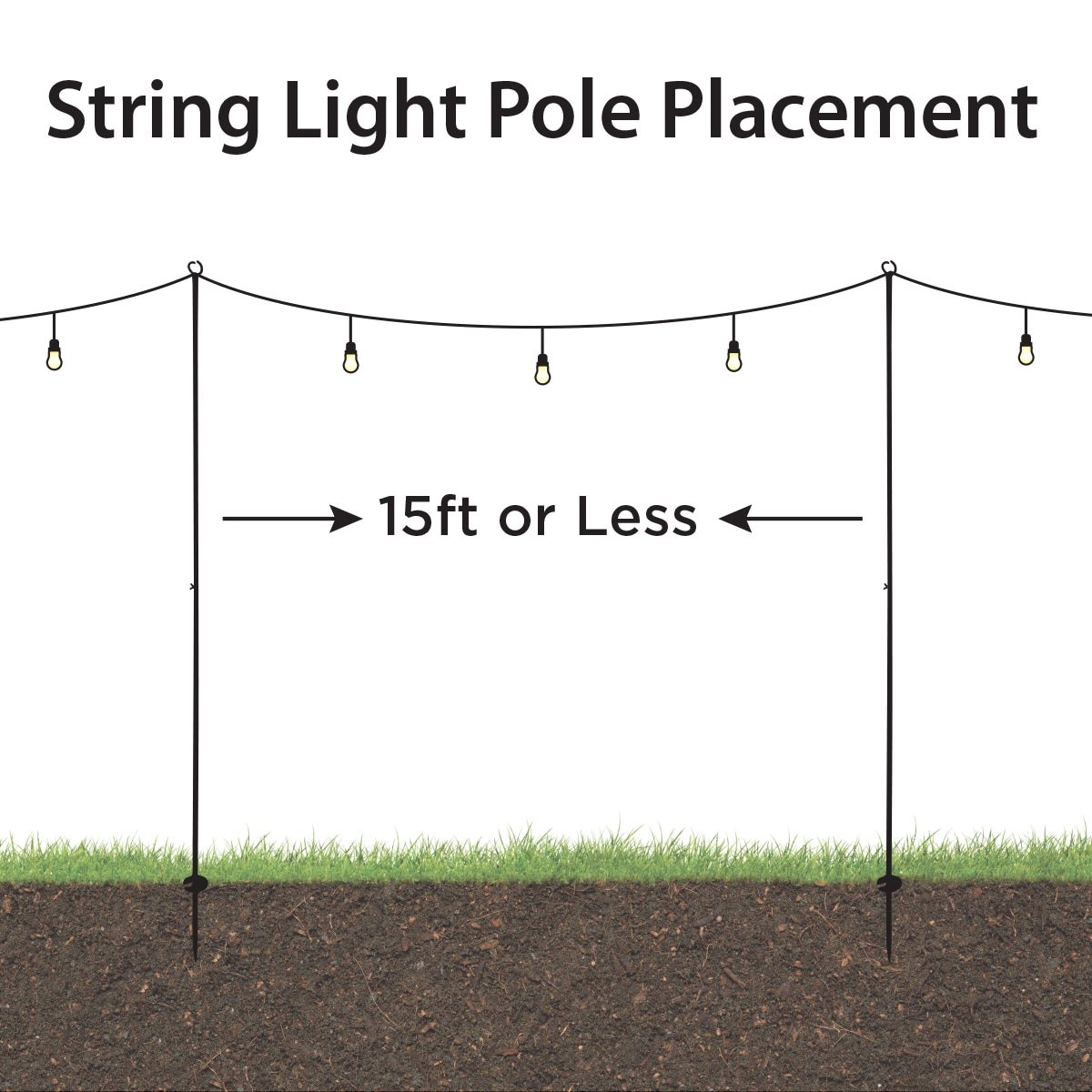 Harbor Breeze 9Ft String Light Pole in the Landscape Lighting ...