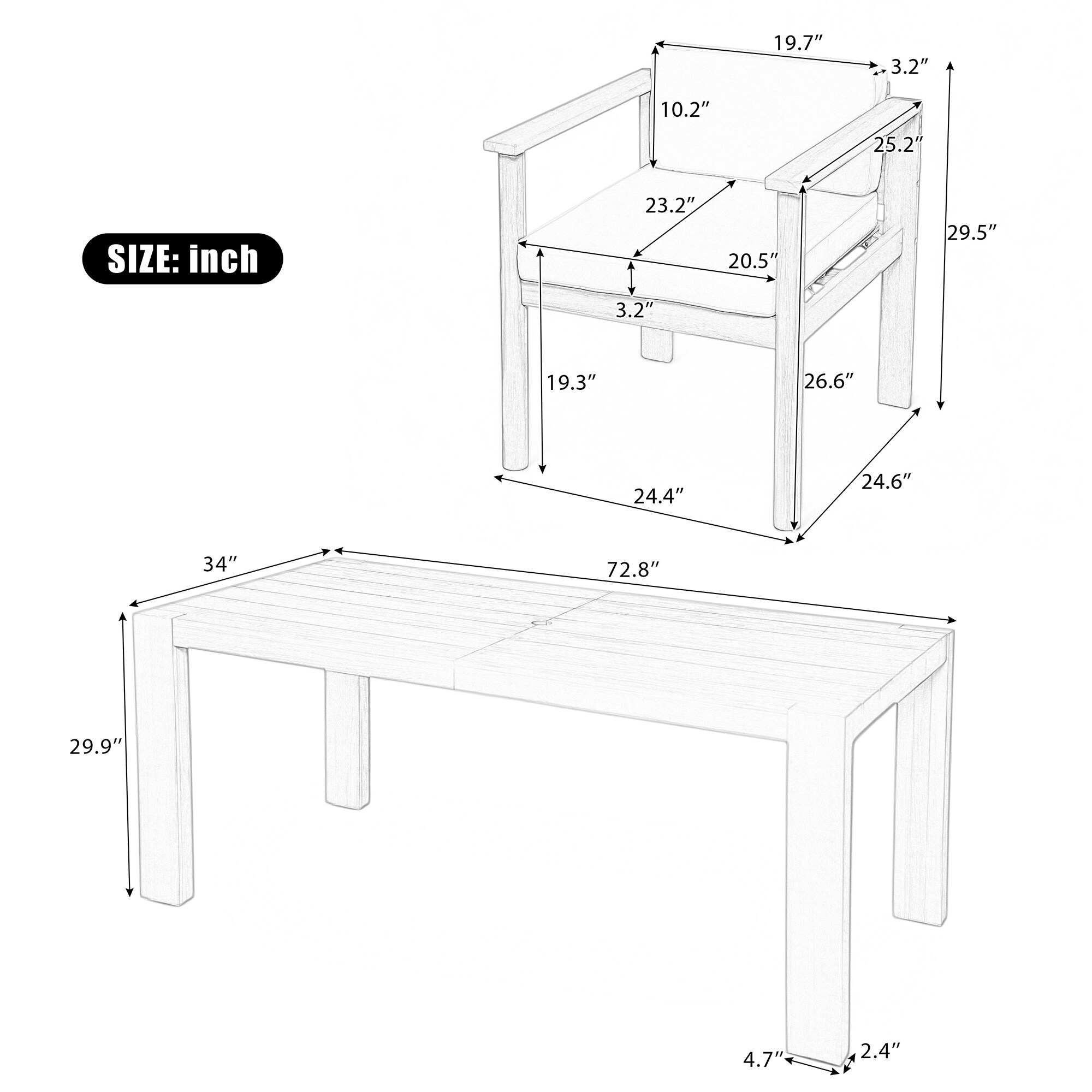 Bybafun YA3700475 Patio-Dining-Sets - View #3