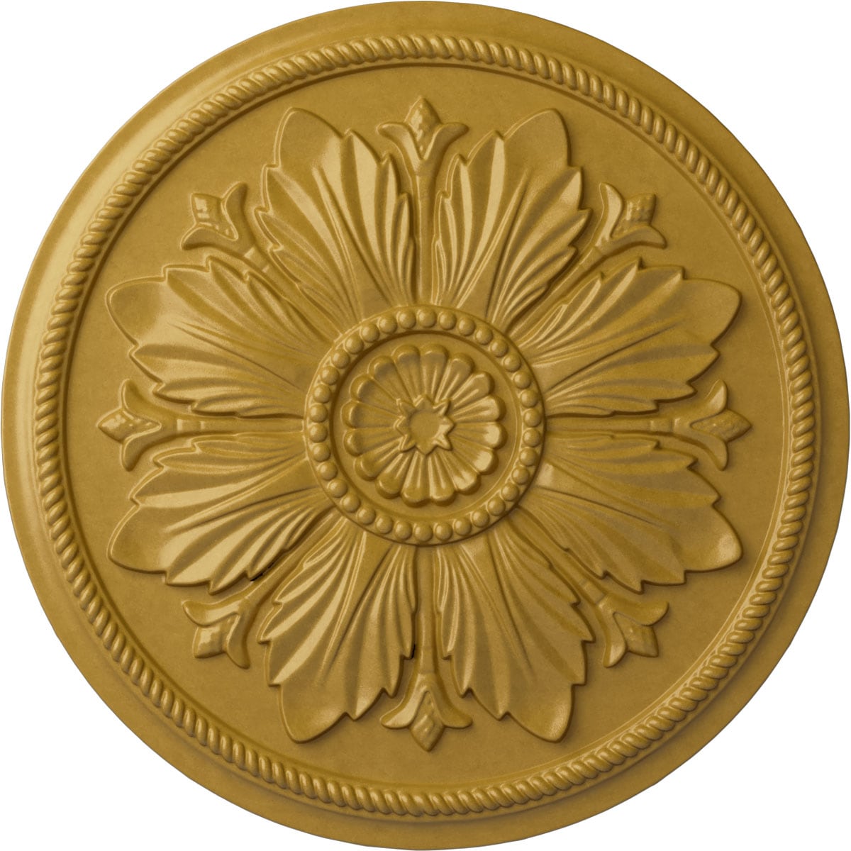 Ekena Millwork CM23KAIGS Kaya 23.625-in W x 23.625-in L Painted Iridescent Gold Polyurethane Whole Ceiling Medallion