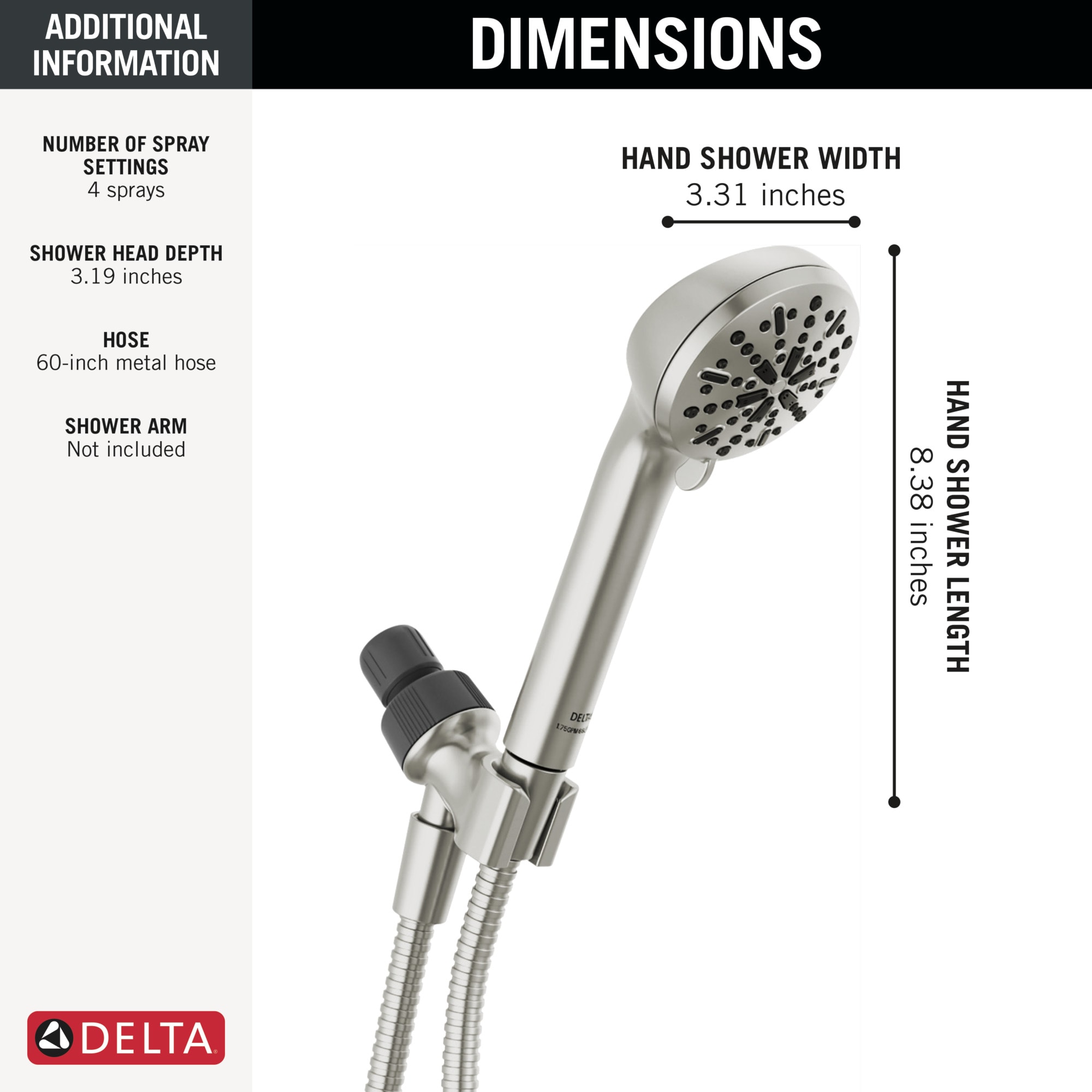Delta 75413DSN Fixed-Showerhead - View #3
