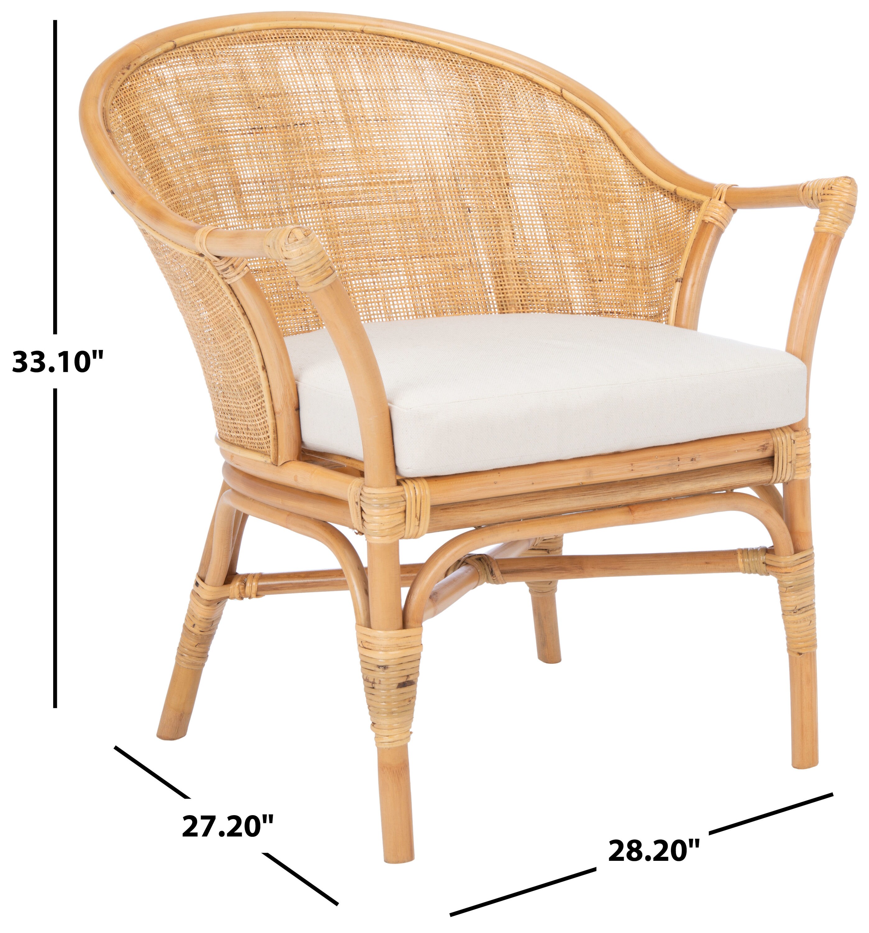 WELLFOR RT Lounge Chairs Casual Off- White and Teak Accent Chair in the  Chairs department at