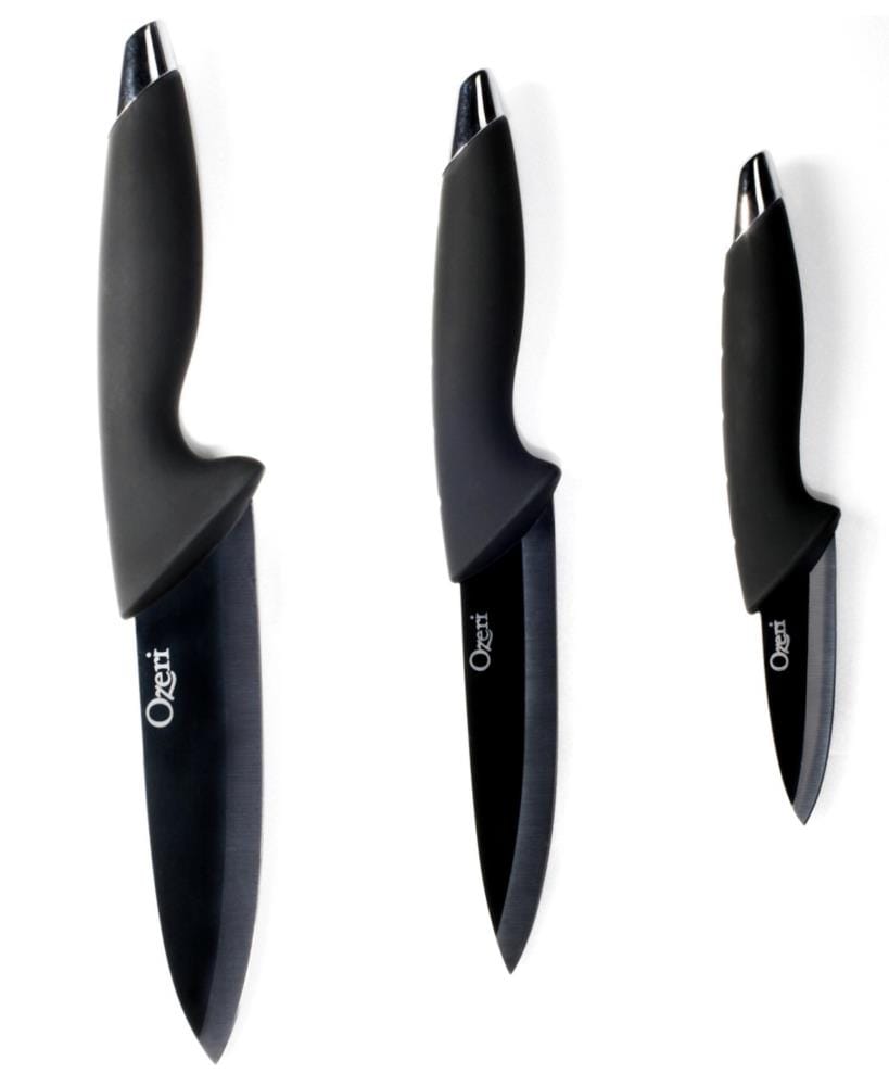 Ozeri Elite Chef Black Ceramic 3-Piece Knife Set - Ultra-Sharp 100