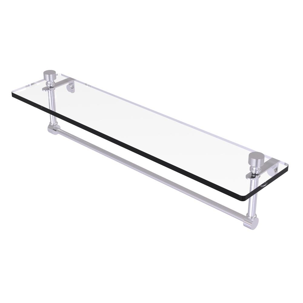 Allied Brass FT-1/22TB-SCH Foxtrot Satin Chrome Wall mount Bathroom Shelf ( 22-in x 5-in x 5-in )