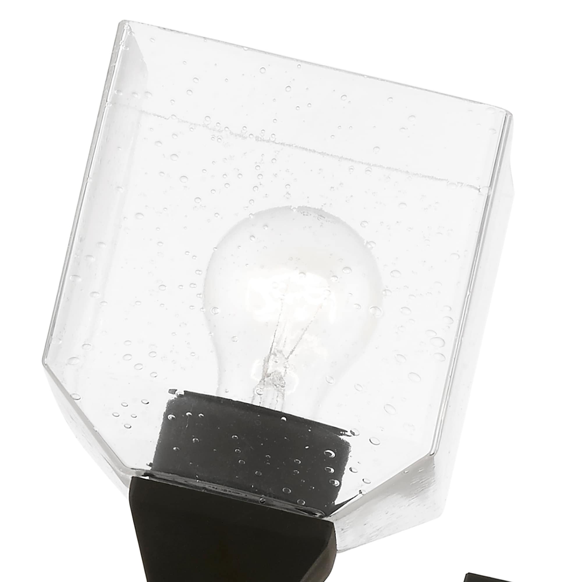 Aragon Seeded Glass Dual-Light Vanity Sconce in Black