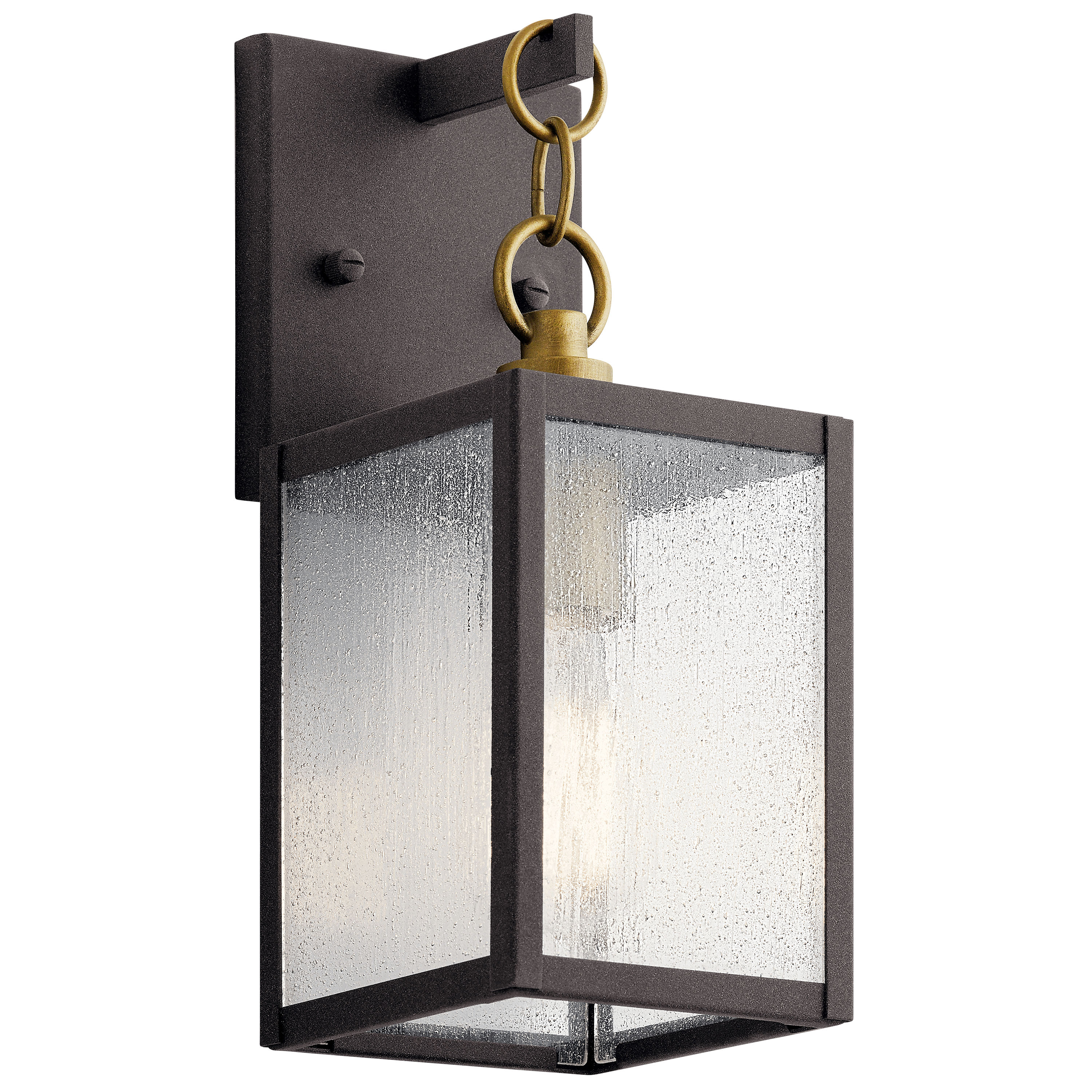 Lahden 16.75" Distressed Bronze Outdoor Wall Lantern with Clear Glass