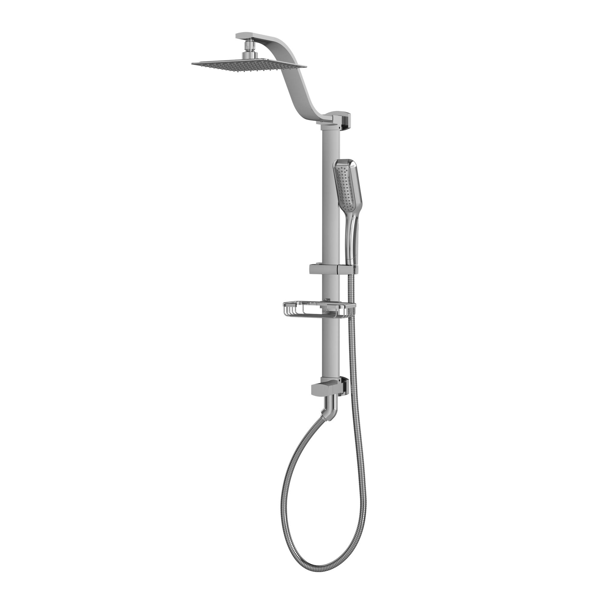 PULSE 7005-CH Retro Fit Chrome 8-in Shower Faucet Bar System with 2-way Diverter