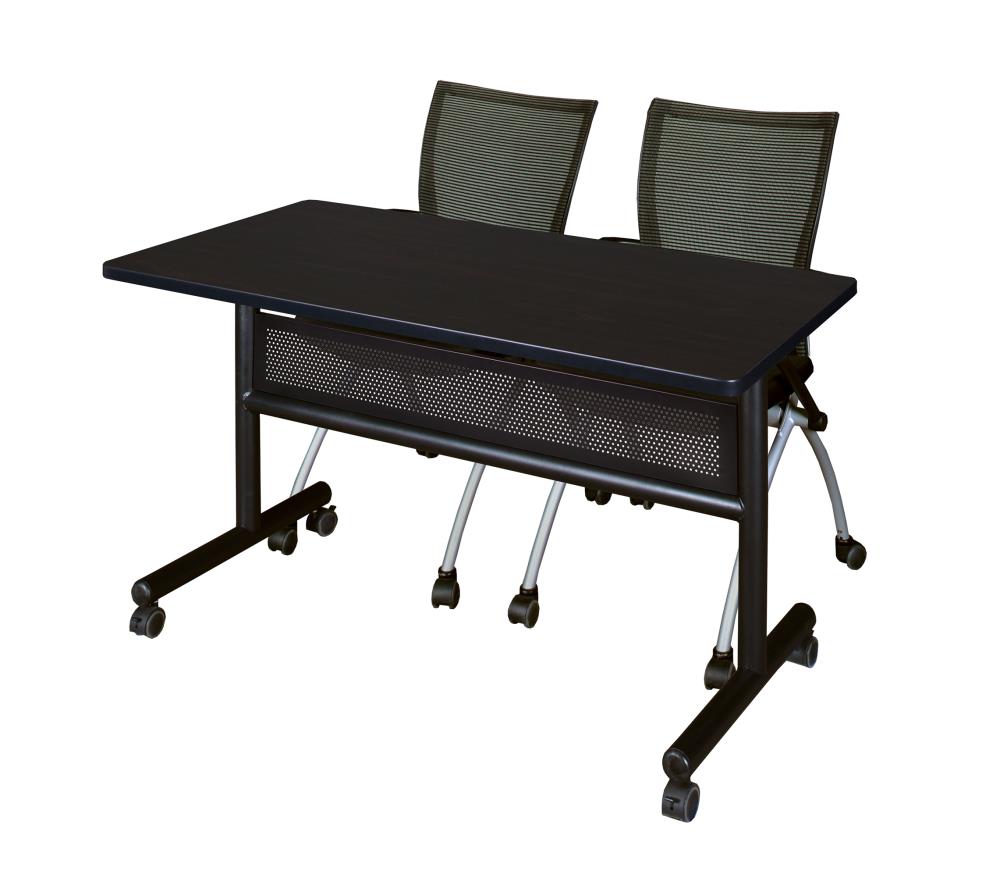 Regency MKFTM4824MW09BK Training Brown 4-Person Training Table (42-in W x 29-in H)
