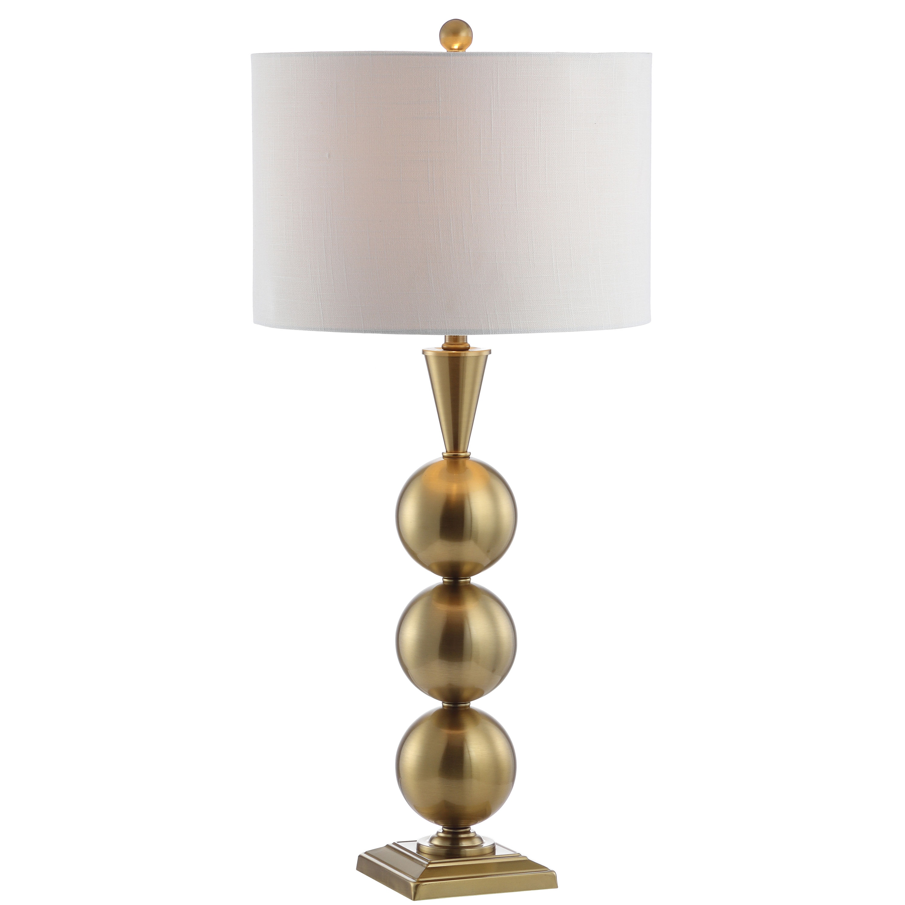 Mackenzie 33" Gold Metal Table Lamp with White Shade