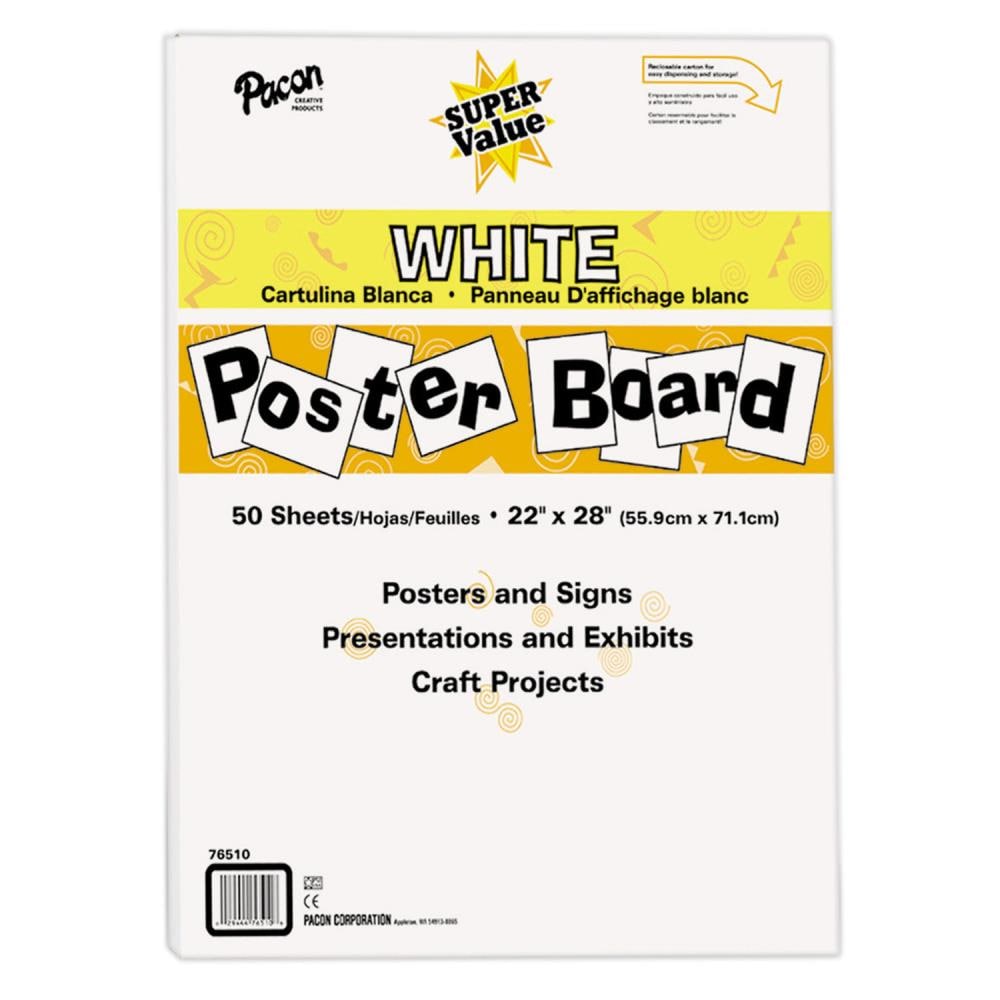 BAZIC 11 X 14 White Poster Board w/Glitter Frame (5/Pack) Bazic Products