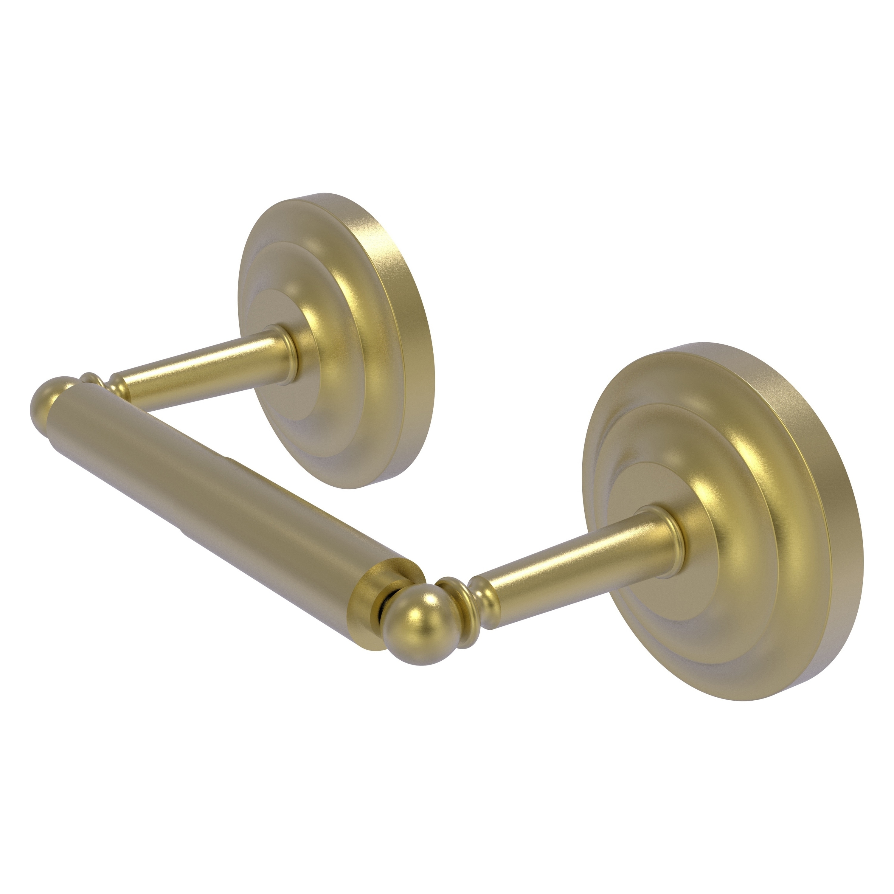 Allied Brass QN-24-SBR Que New Satin Brass Wall mount Double post Toilet Paper Holder 1 -Rolls with Storage