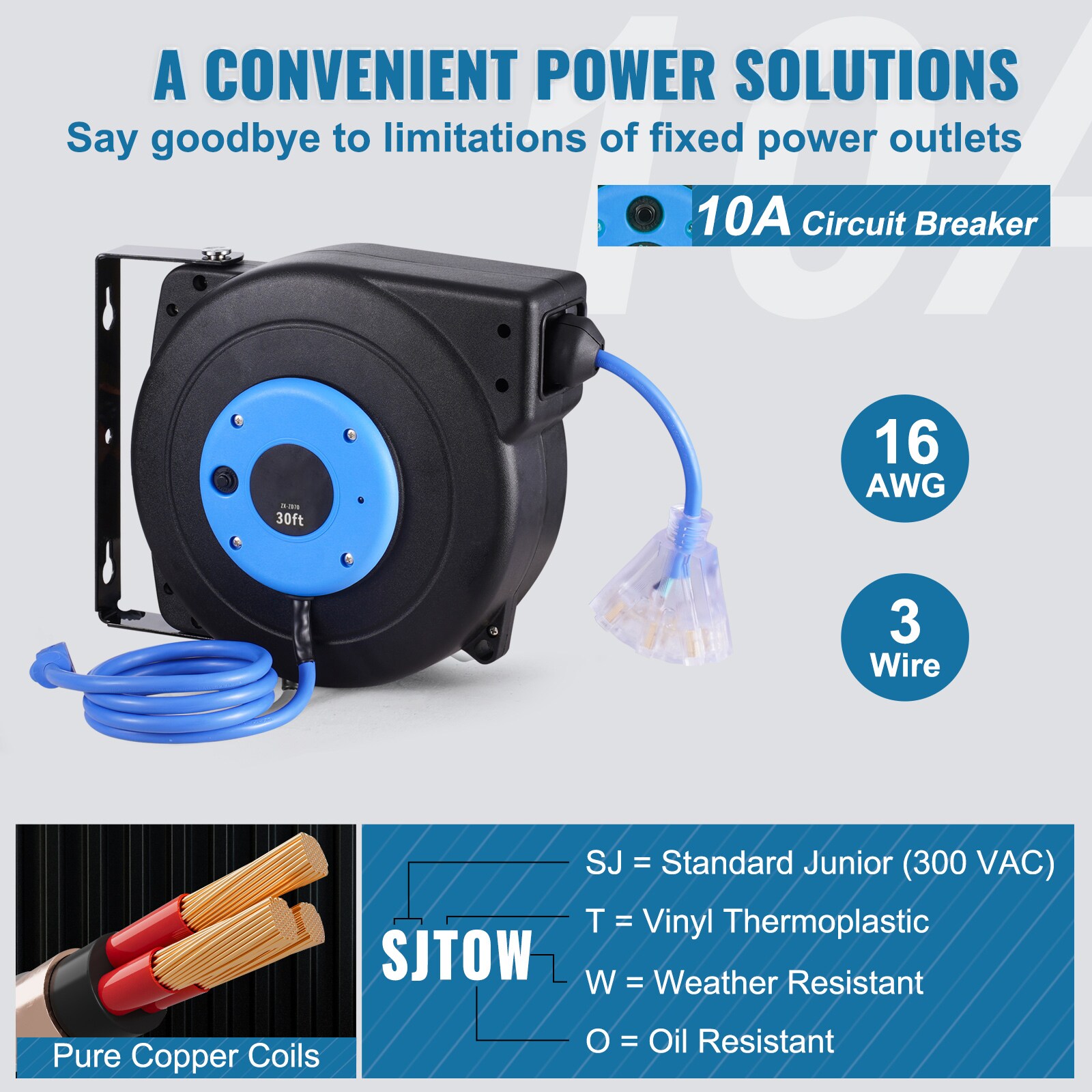VEVOR SCSSSJXQ30FT04401V1 Cord-Reels-Management-Storage - View #4