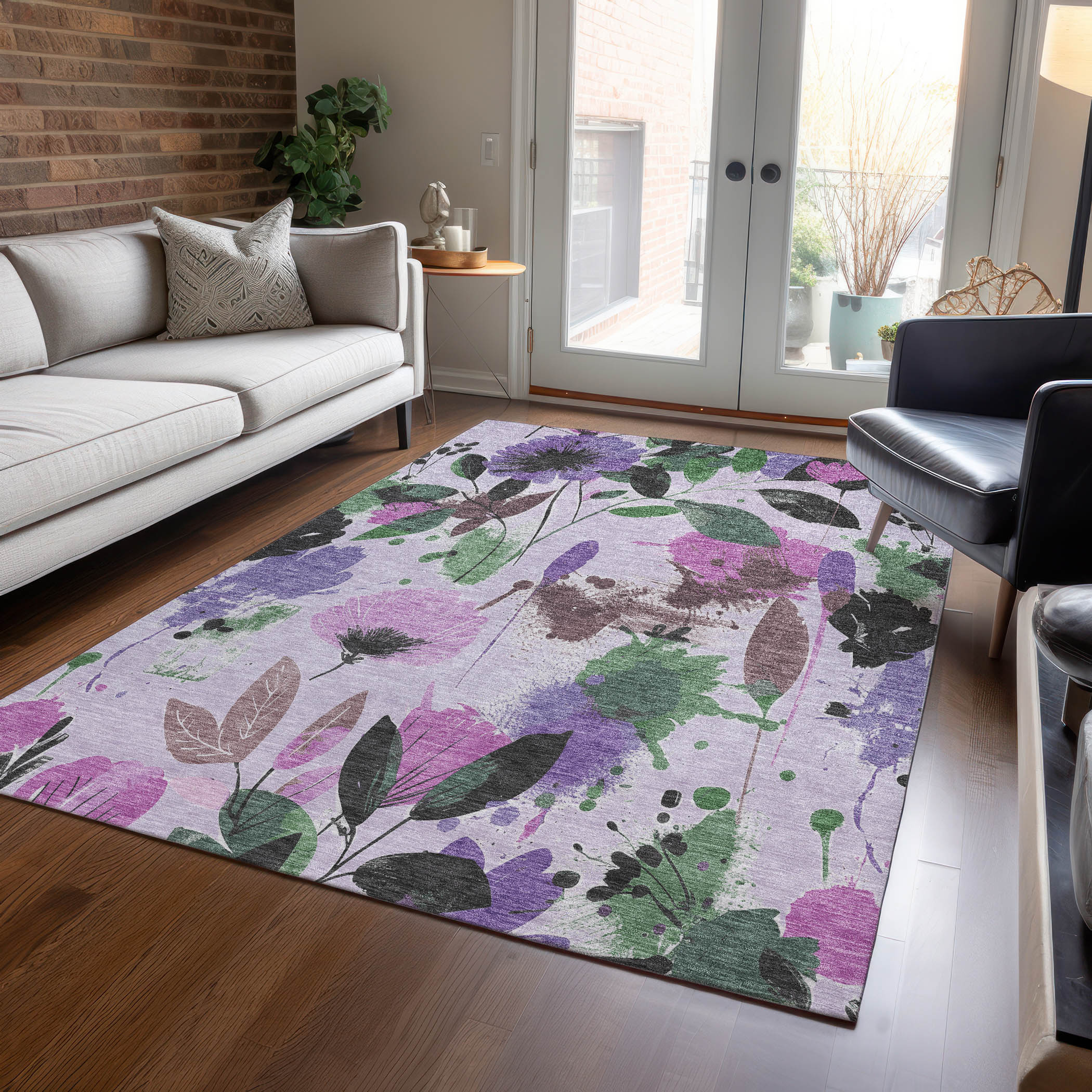 Addison Rugs ACN1552LV8X10 Chantille ACN1552LV 8 x 10 (ft) Polyester Lavender Rectangular Indoor/Outdoor Geometric Machine washable Area rug