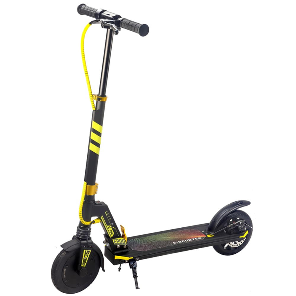 Wildaven ALSKKE200YW 15-mile 150W Folding Electric Scooter in Yellow with Front and Rear Dual Brakes