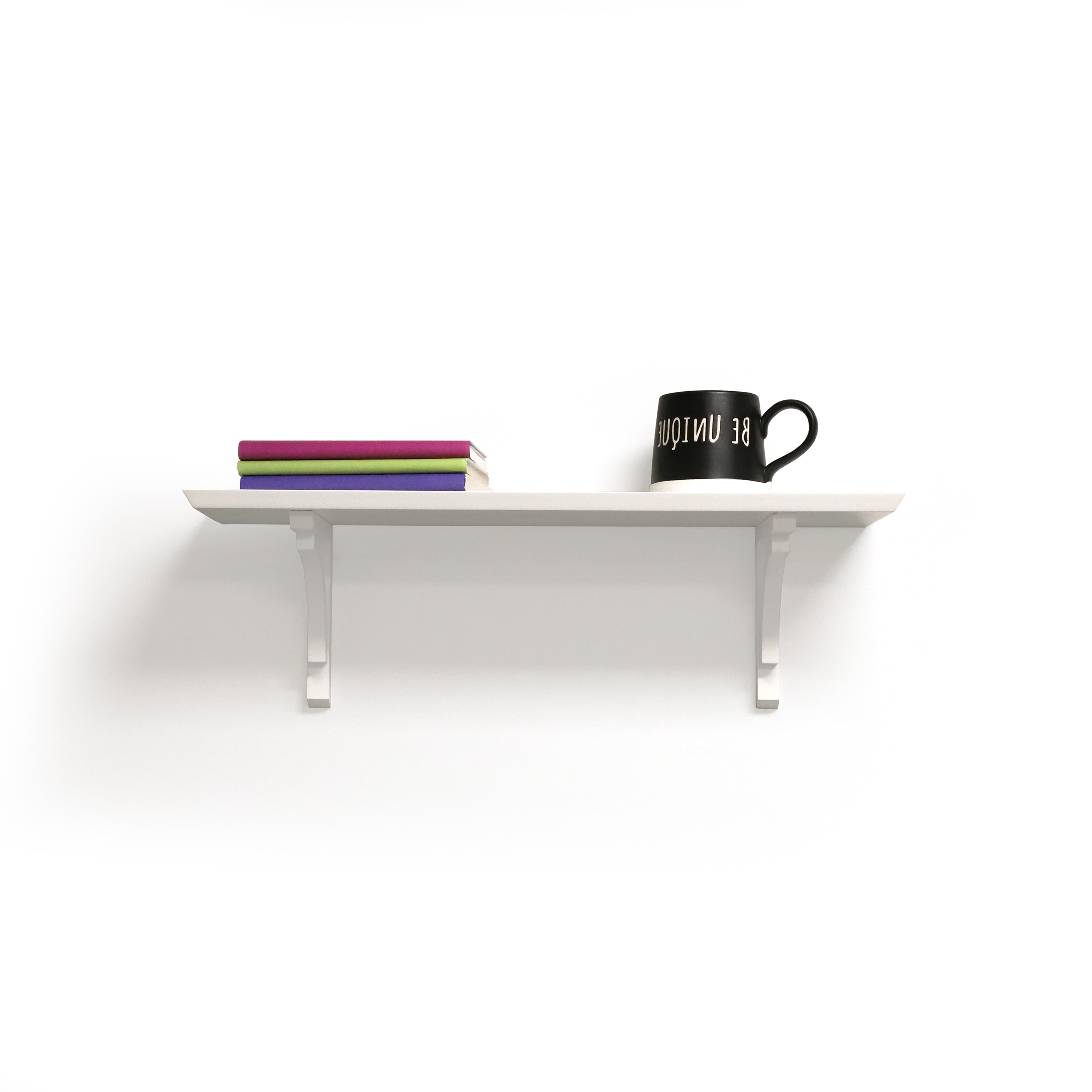 inPlace 9602214E 18-Inches L x 7-Inches D x 7-Inches H White MDF Rectangular Bracket shelf