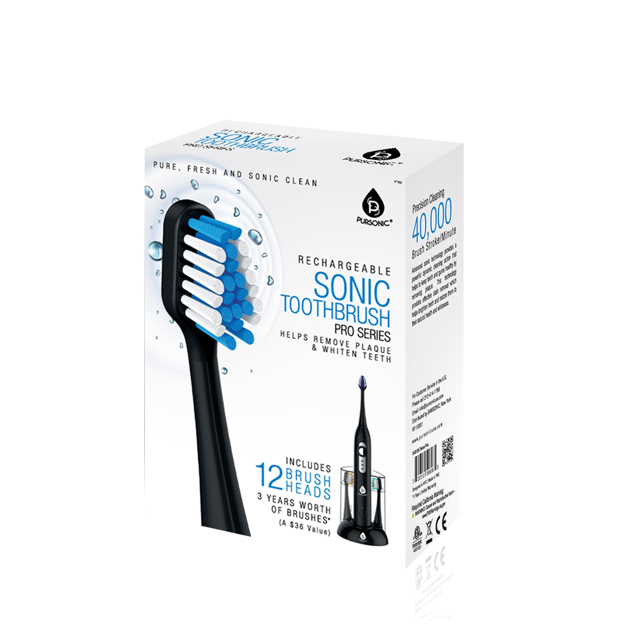 Sonic Smart Series Rechargeable Toothbrush with UV Sanitizing Function –  Pursonic