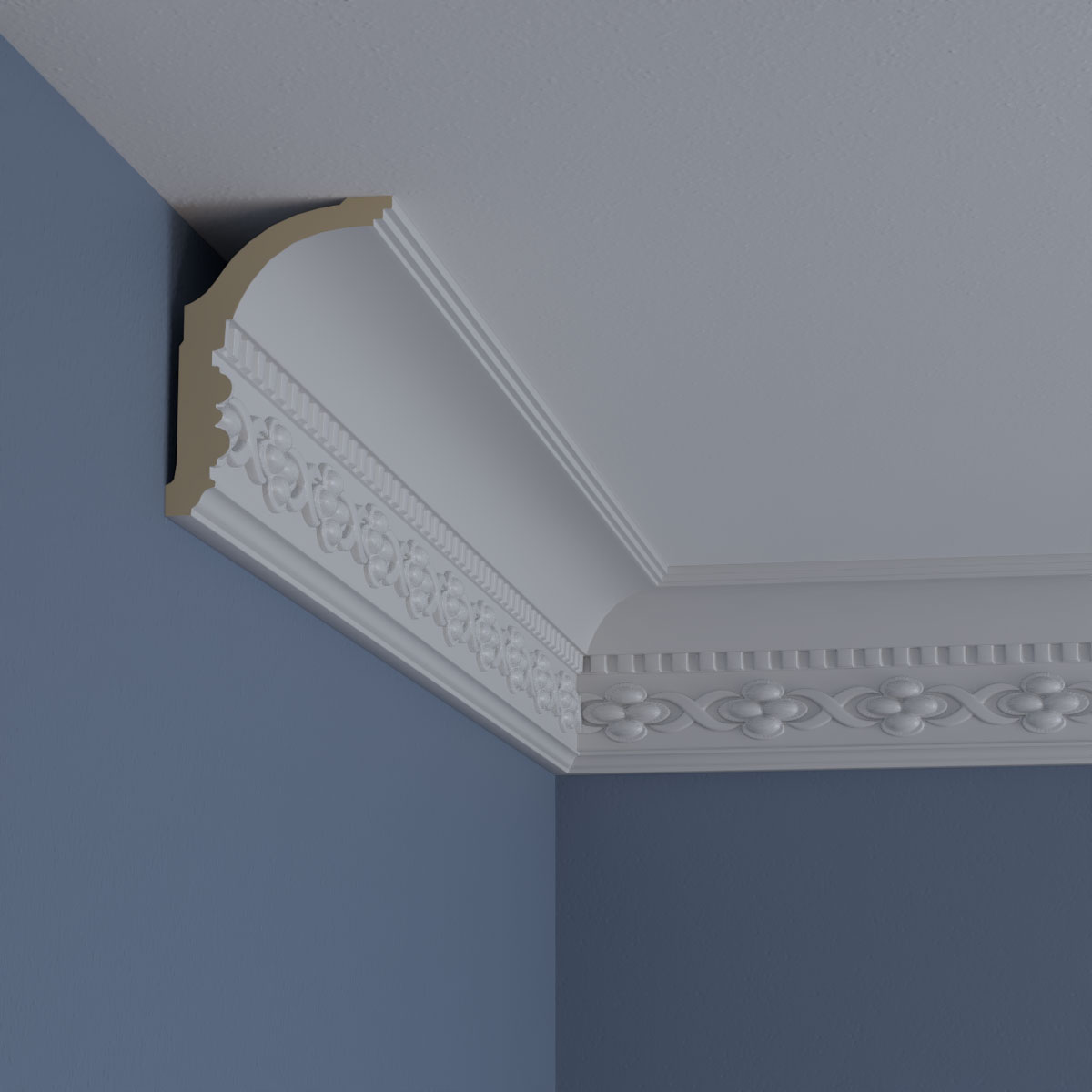 Primed Polyurethane Dentil Crown Moulding 94.5" Length
