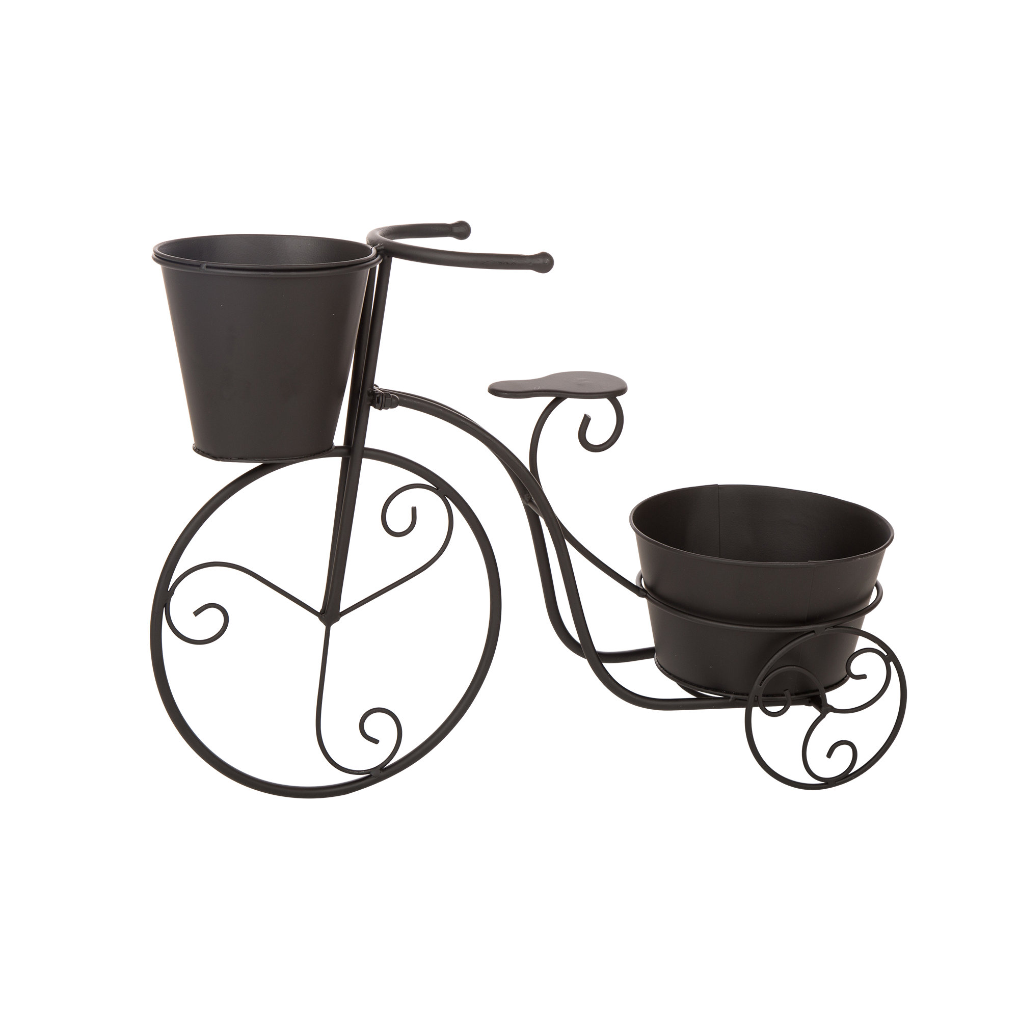 Glitzhome JK1428202672 7.25-in W Small Black Metal Indoor/Outdoor Planter Stand Included