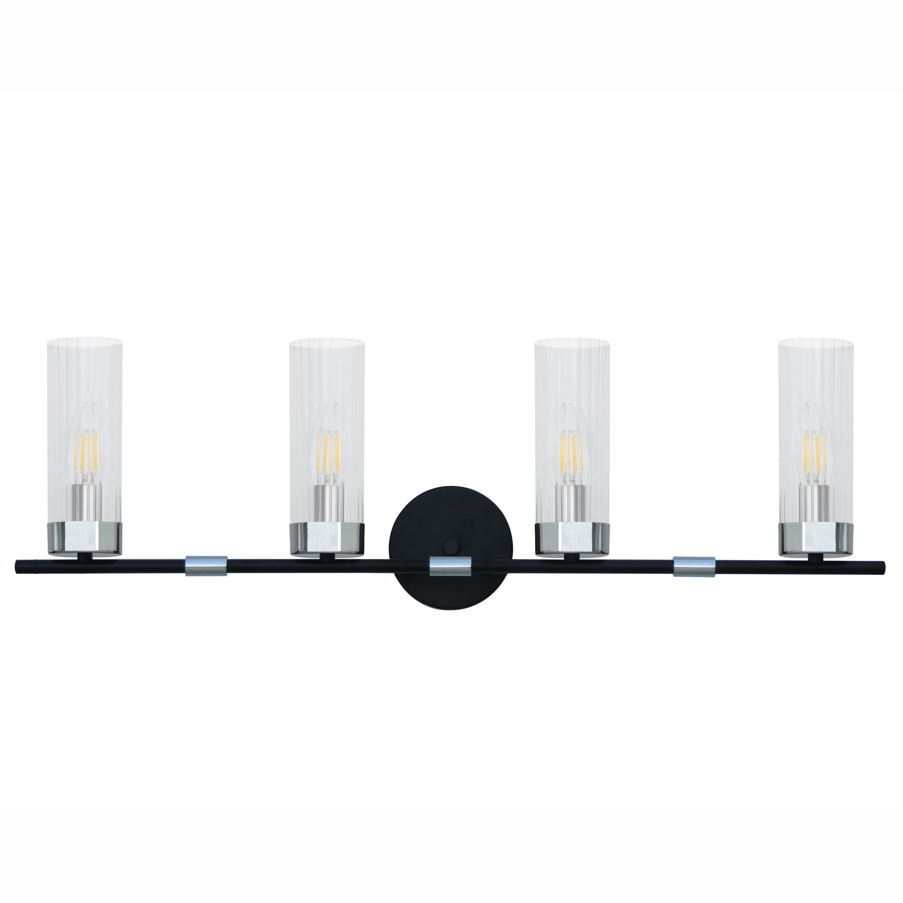 Whitfield Lighting VL742-4BKCH Terry 32.2-in 4 -Light Black Modern/contemporary Vanity light