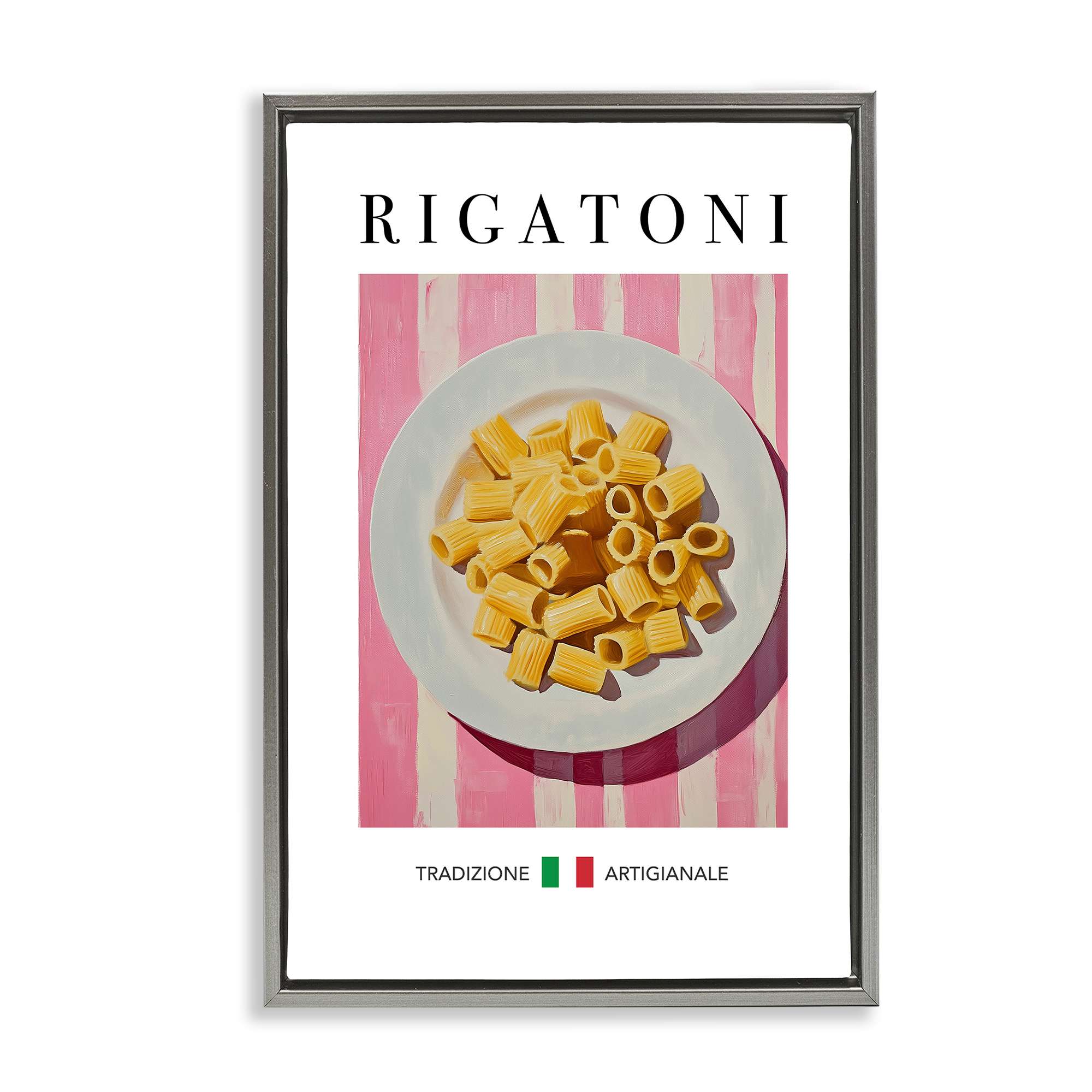 Stupell Industries BT-223-FFL-16X24 Traditional Rigatoni Pasta Gray Framed Floater Canvas Wall Art By Andreas Magnusson 17 x 25