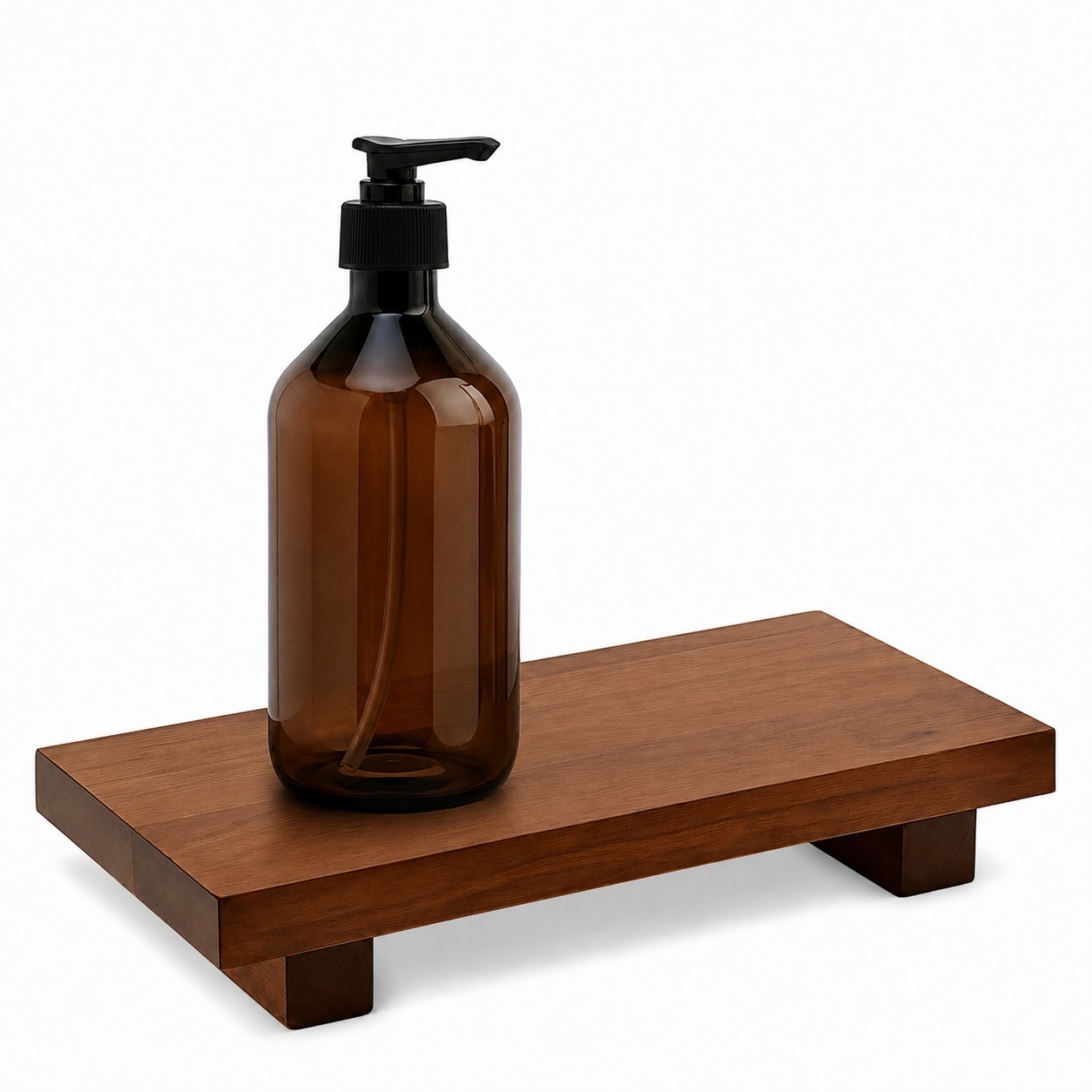 Aoibox  1 Pack Acacia Wood Riser Soap Dish Pedestal Stand Farmhouse Vanity Tray for Bathroom and Kitchen Sink