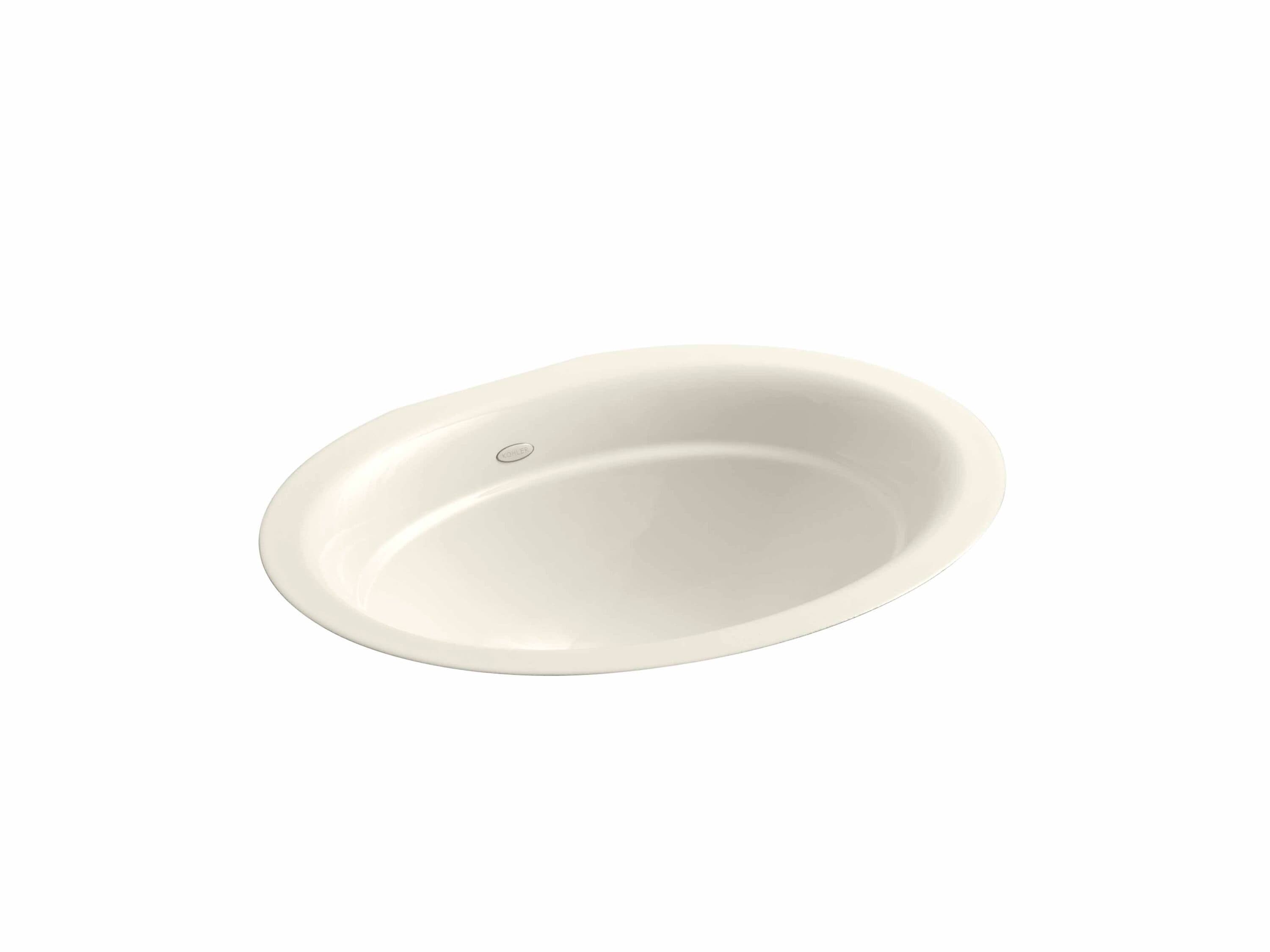 KOHLER 2824-96 Serif Cast iron Undermount Oval Traditional Biscuit Bathroom Sink ( 20.625-Inches x 15.25-Inches )