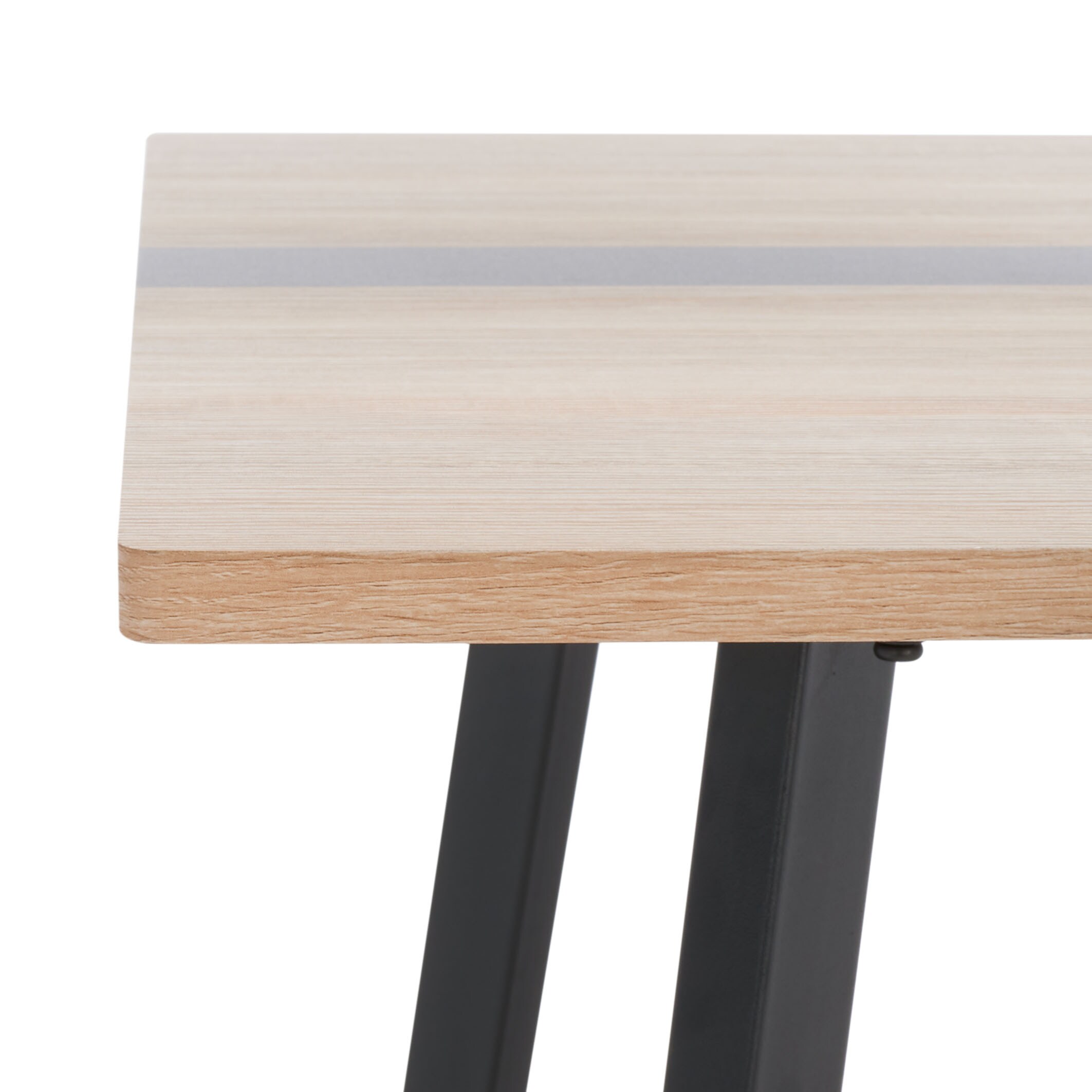 Leith Natural Wood & Black Metal Scandinavian Dining Table