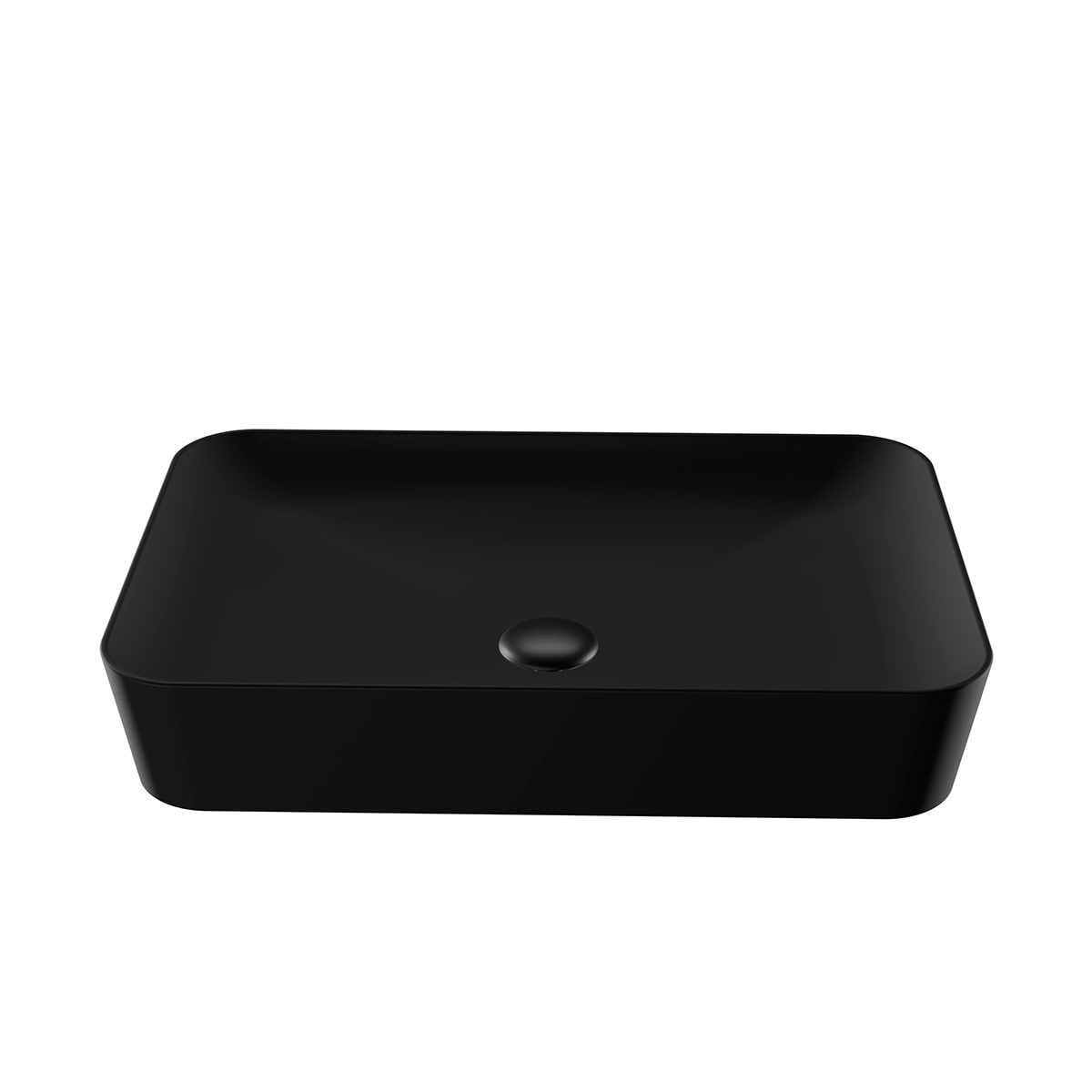 WS Bath Collections ULTRA UL 060 BG Ultra UL Ceramic Vessel Rectangular Modern Glossy Black Bathroom Sink ( 23.6-Inches x 15.7-Inches )