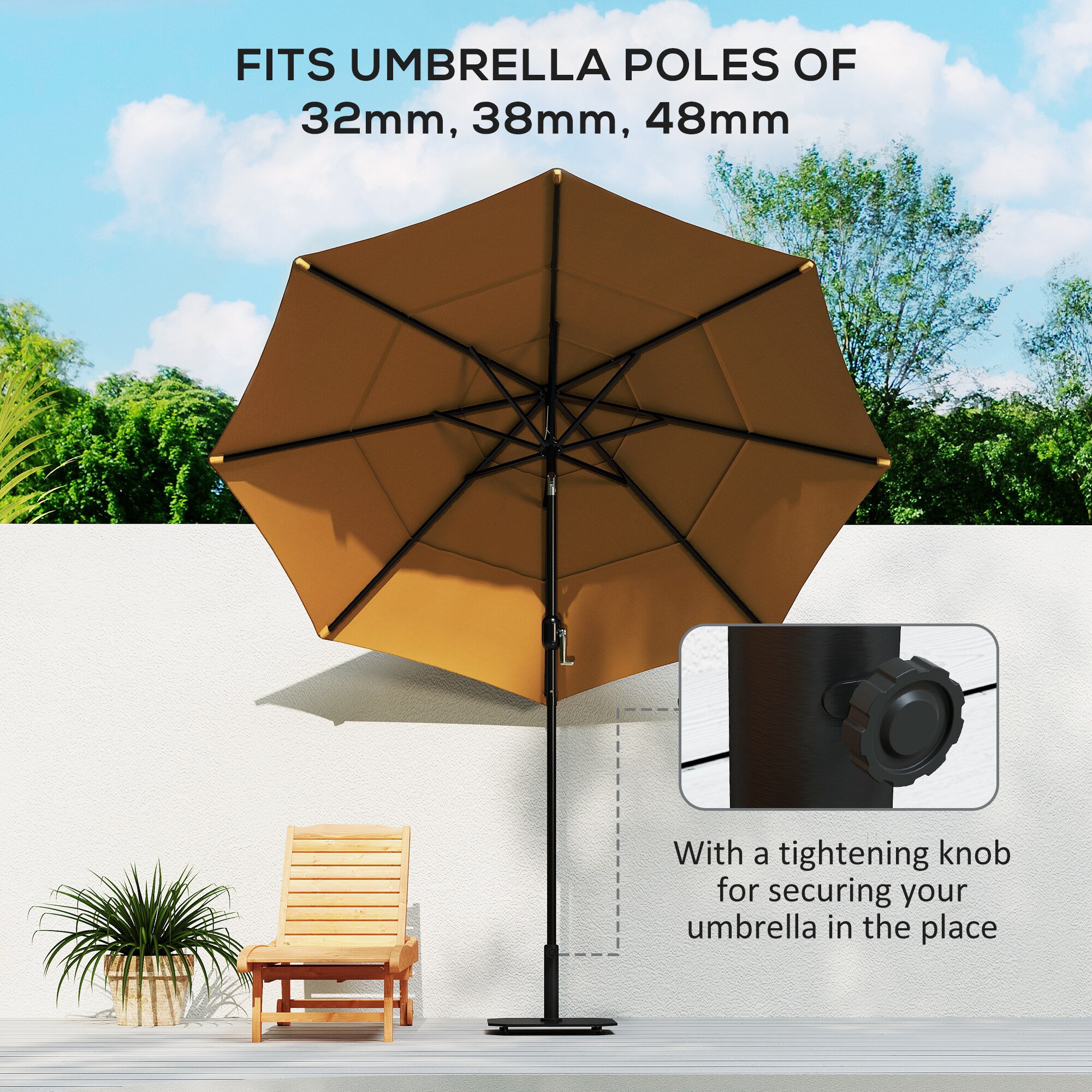 Outsunny 84D-376V00BK Umbrella-Bases - View #8
