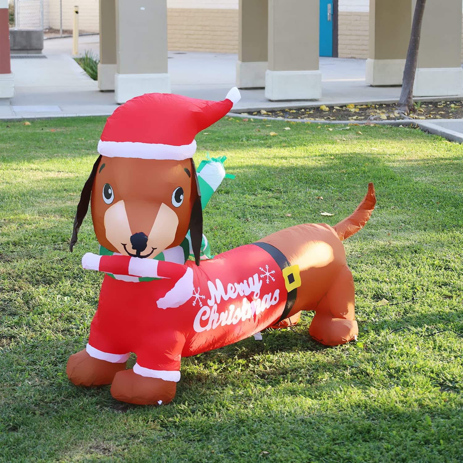 GOOSH 3.6-ft Lighted Dog Christmas Inflatable In The Christmas ...