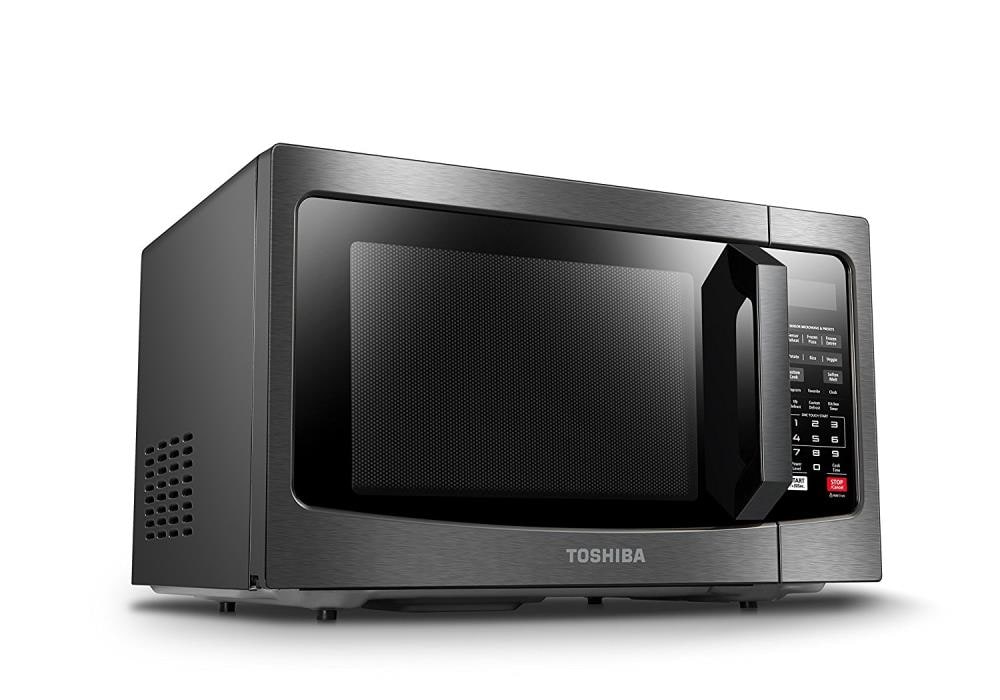 TOSHIBA EM131A5C-BS Countertop Microwave Ovens 1.2 Cu Ft, 12.4 Removable  Turntable Smart Humidity Sensor 12 Auto Menus Mute Function ECO Mode Easy