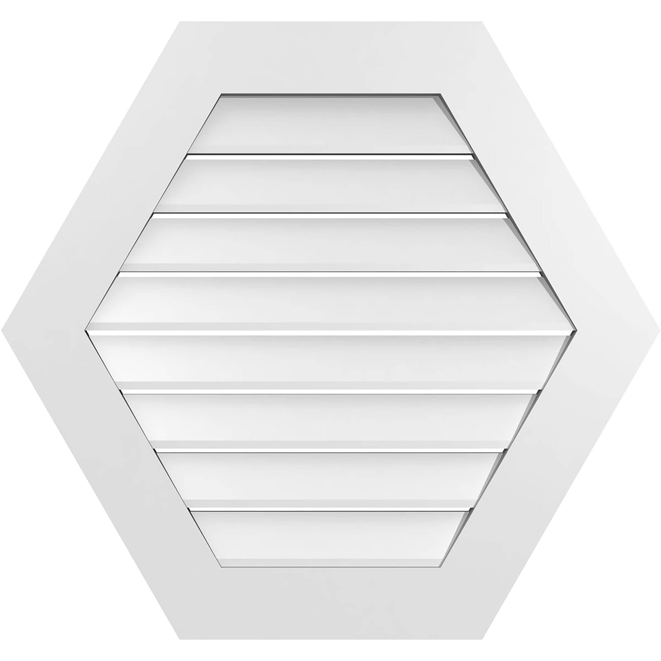 Ekena Millwork GVPHP32X3001SF 32-Inches x 30-Inches Off-white Peaked PVC Gable Louver Vent