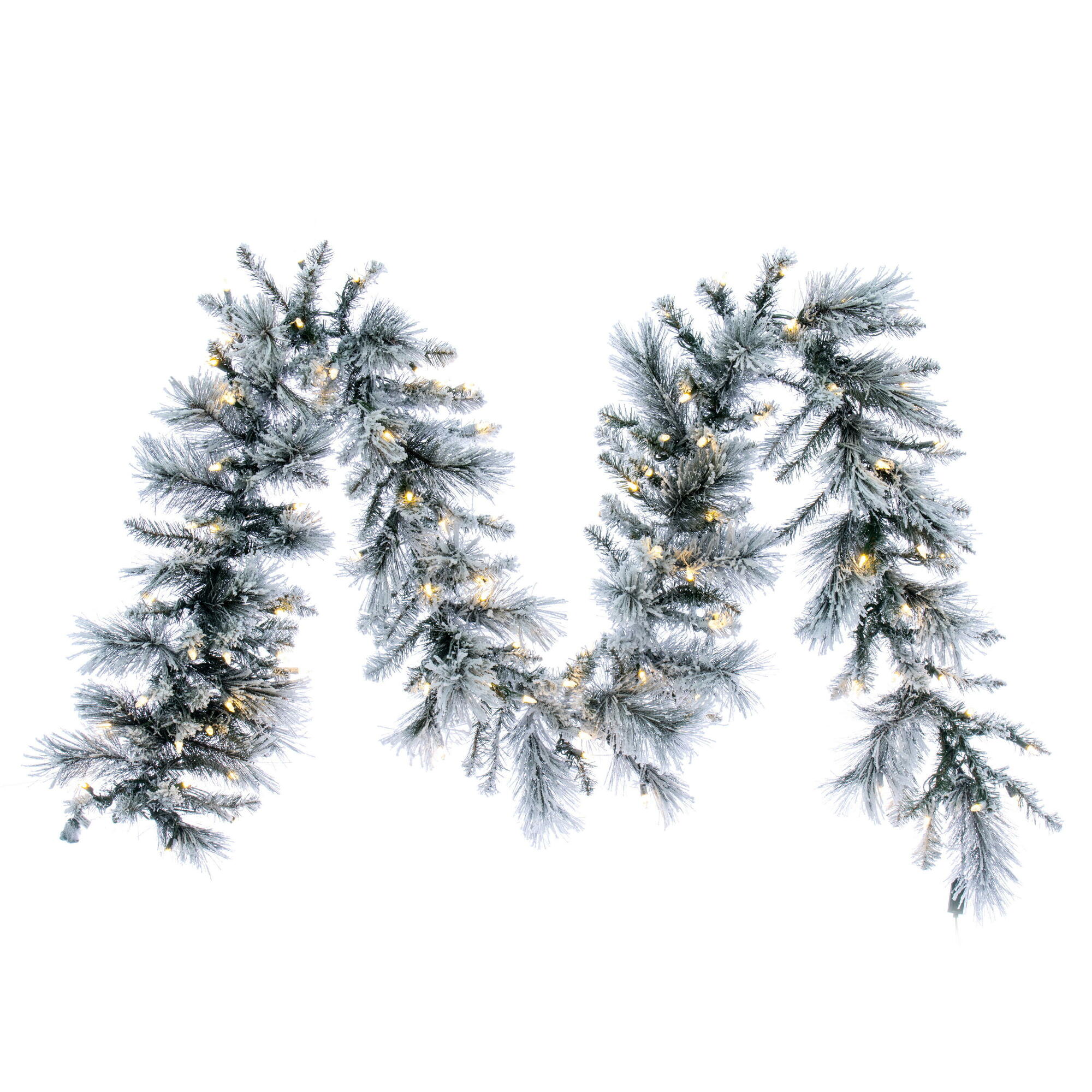 Vickerman G225715LED Indoor Pre-lit Electrical outlet 9-ft Pine Artificial Garland with White LED Lights