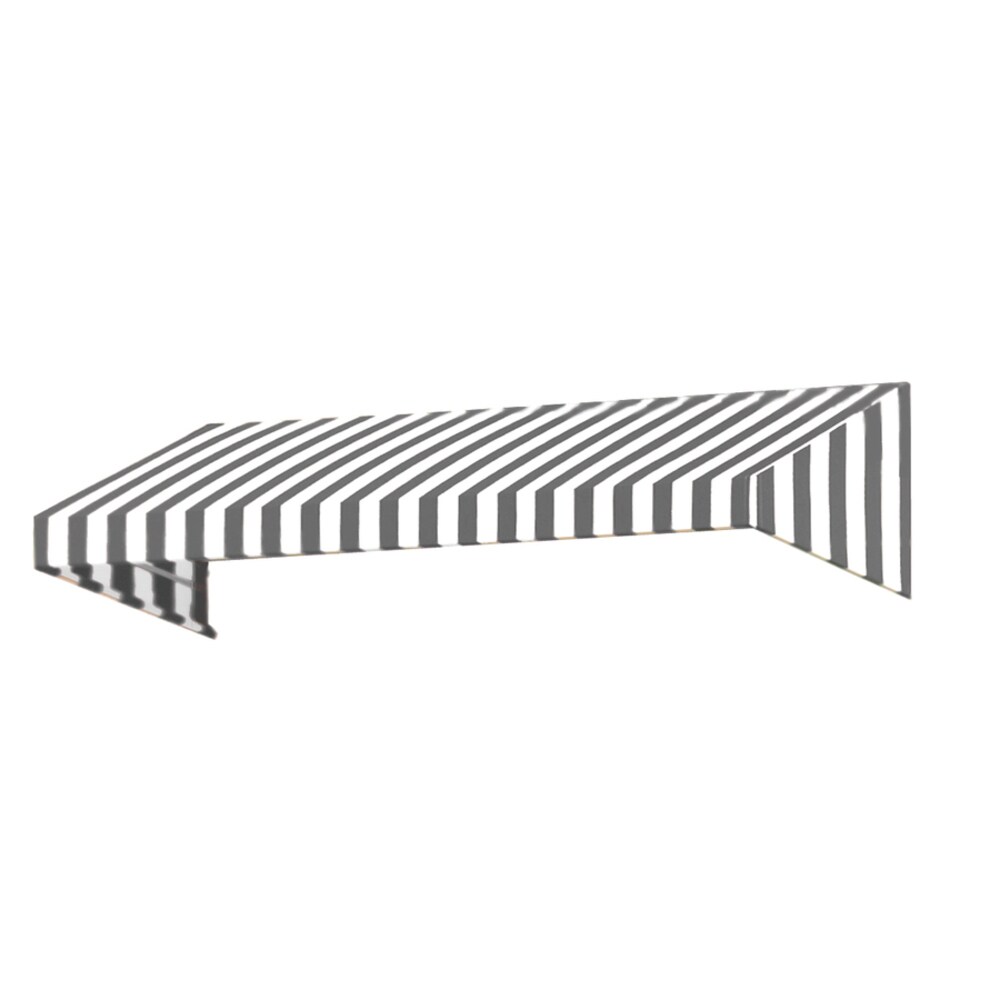 Awntech EN1836-3GW New Yorker 40.5-in Wide x 36-in Projection x 18-in Height Fabric Gray Light/White Stripe Striped Fixed Window/Door Awning