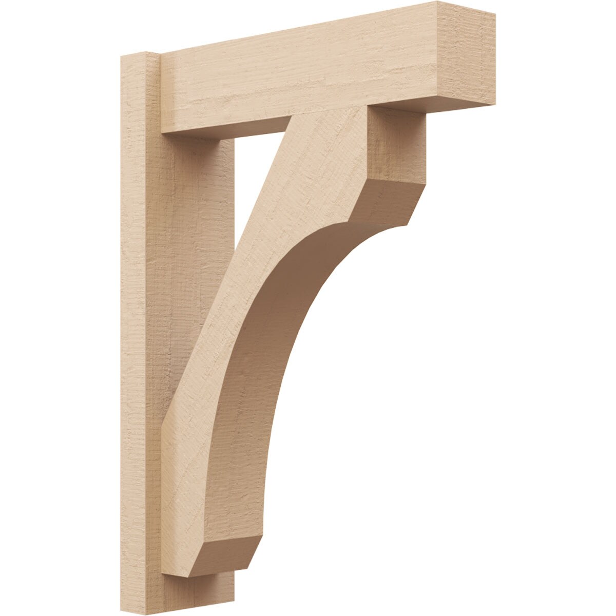 Ekena Millwork 2132766 Timberthane Rough Cedar Faux Wood Legacy Block Outlooker 6-in W x 20-in D x 28-in H Primed Tan